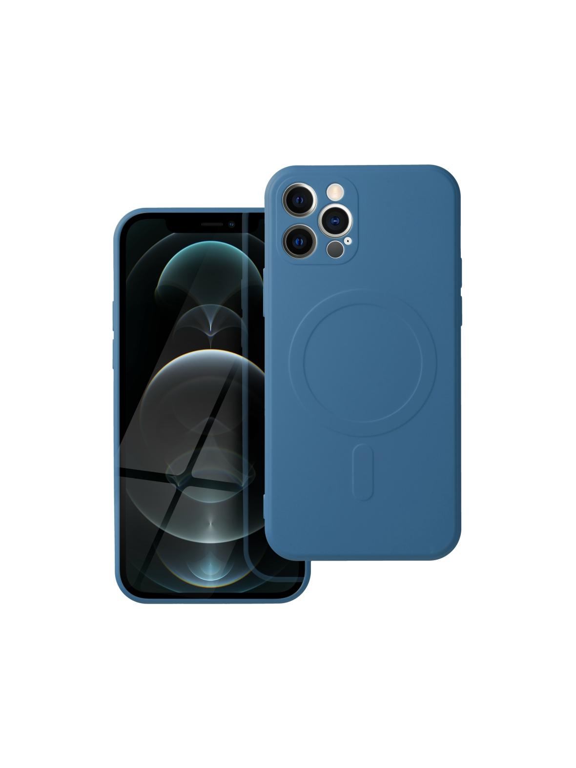 Futerał SILICONE MAG COVER kompatybilny z MagSafe do IPHONE 12 Pro niebieski