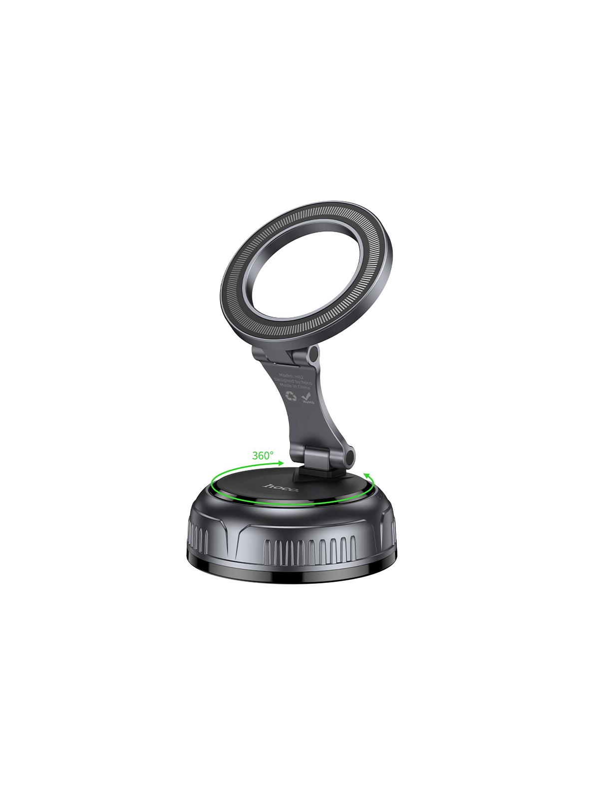 Uchwyt na telefon do samochodu magnetyczny Hoco z regulowaną przyssawką H92 czarno szary