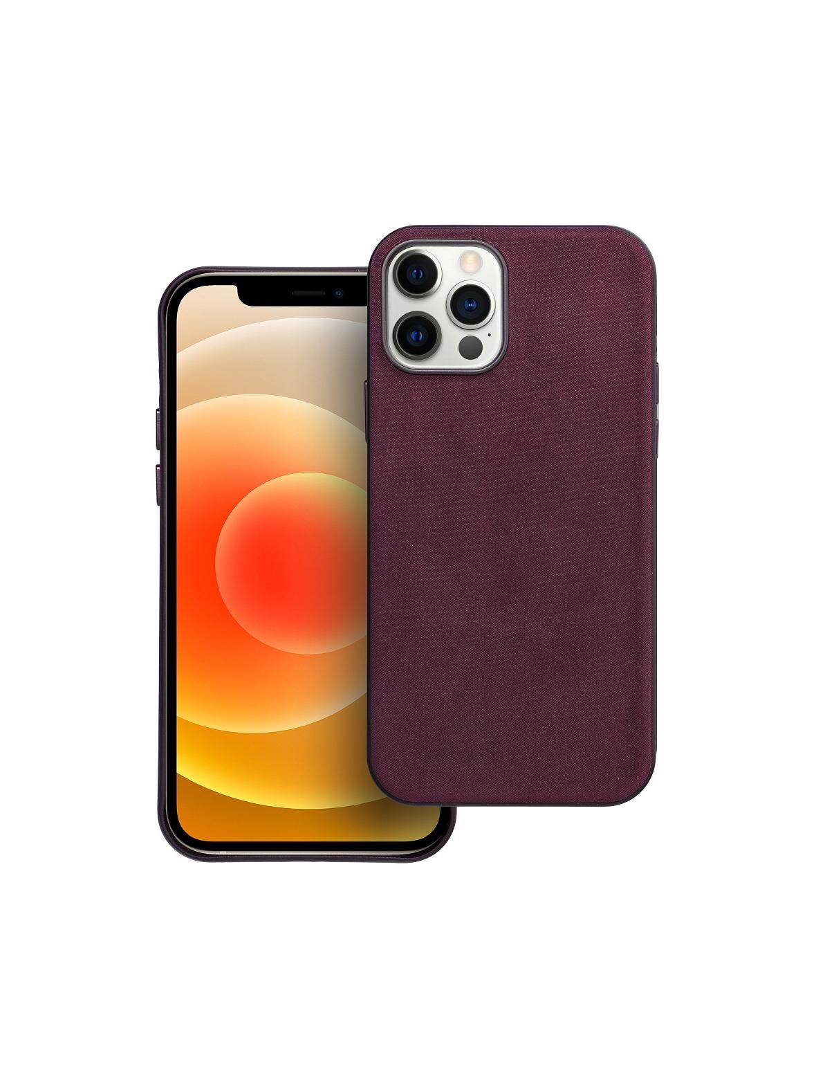 Futerał WOVEN MAG COVER kompatybilny z MagSafe do IPHONE 12 / 12 Pro burgundowy