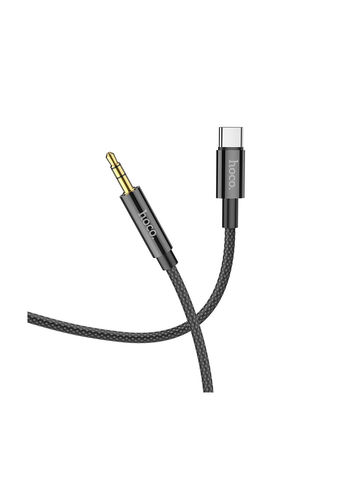 Kabel AUX Jack 3,5 mm do USB C Hoco 1 m UPA19 czarny