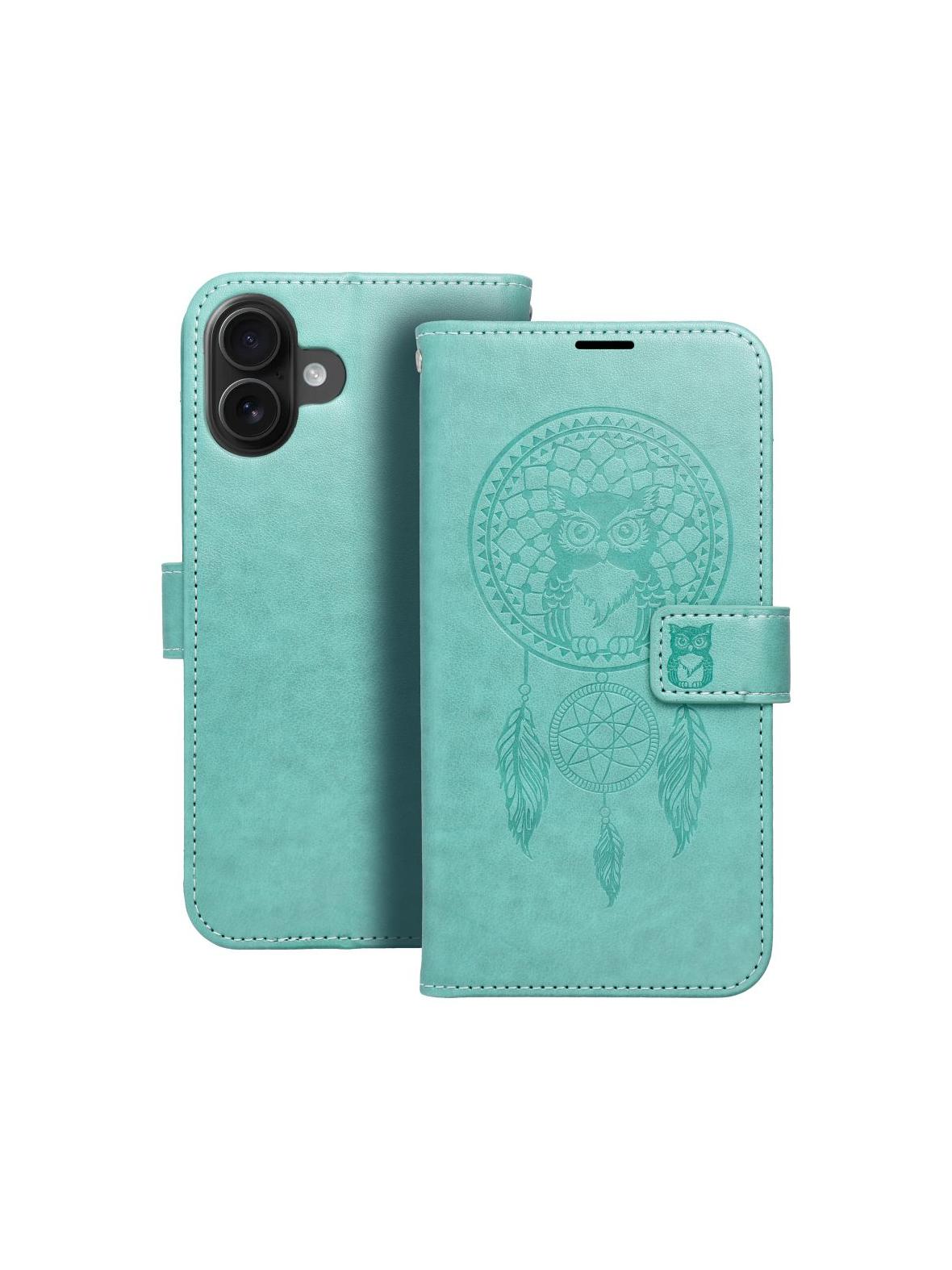 Kabura MEZZO Book do IPHONE 16 Plus łapacz snów zielony