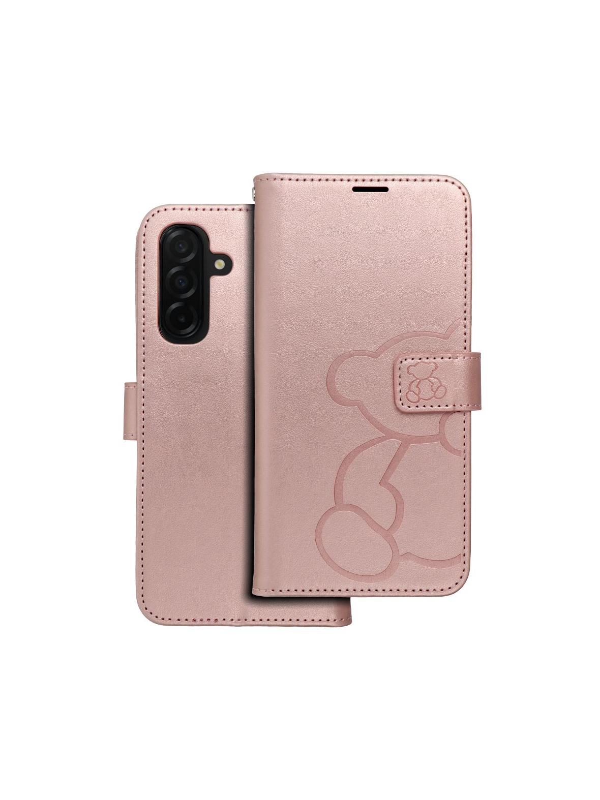 Kabura MEZZO Book do SAMSUNG A26 5G teddy bear złoty róż