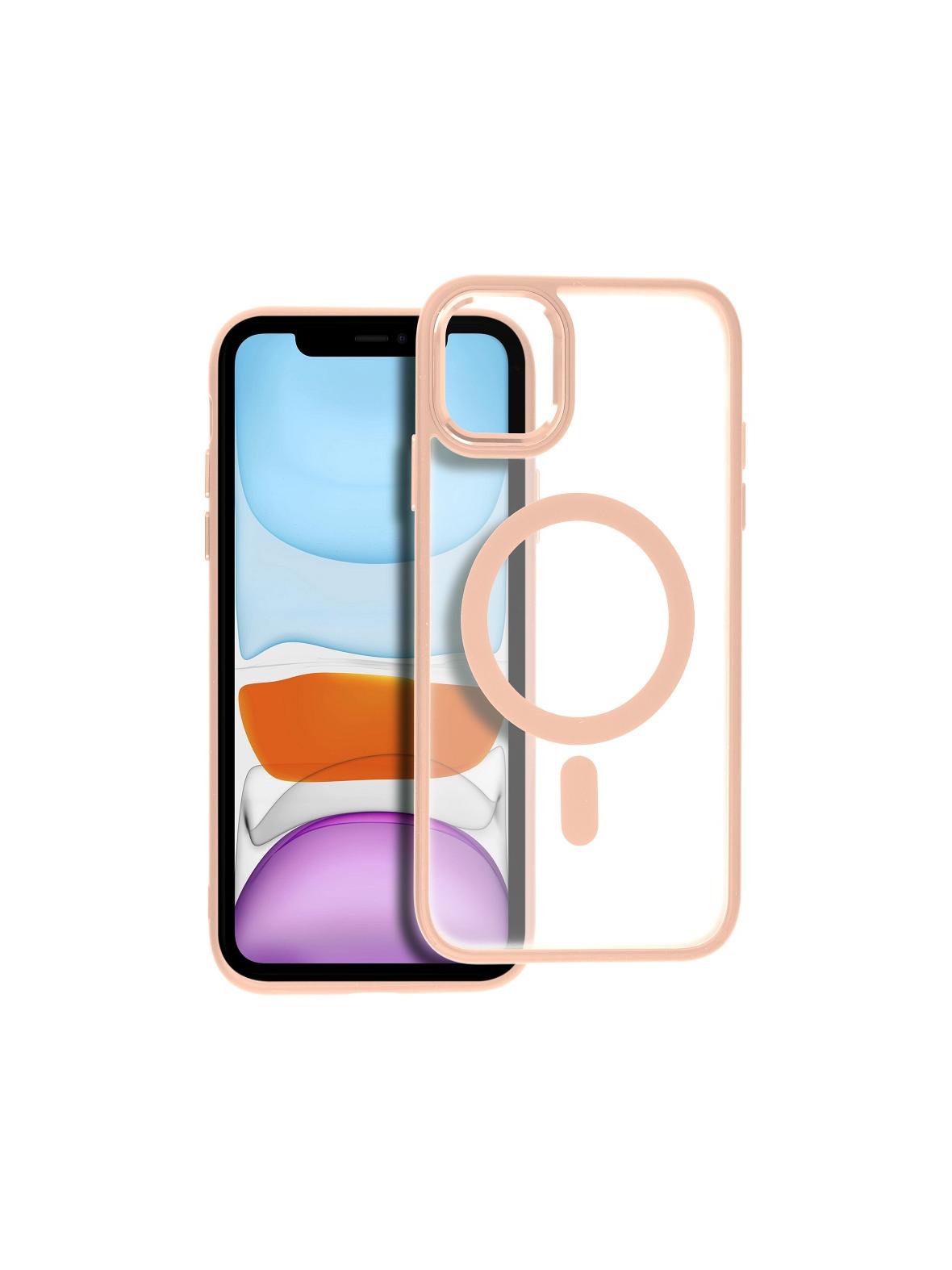 Futerał MATTE MAG COVER kompatybilny z MagSafe do IPHONE 11 różowy