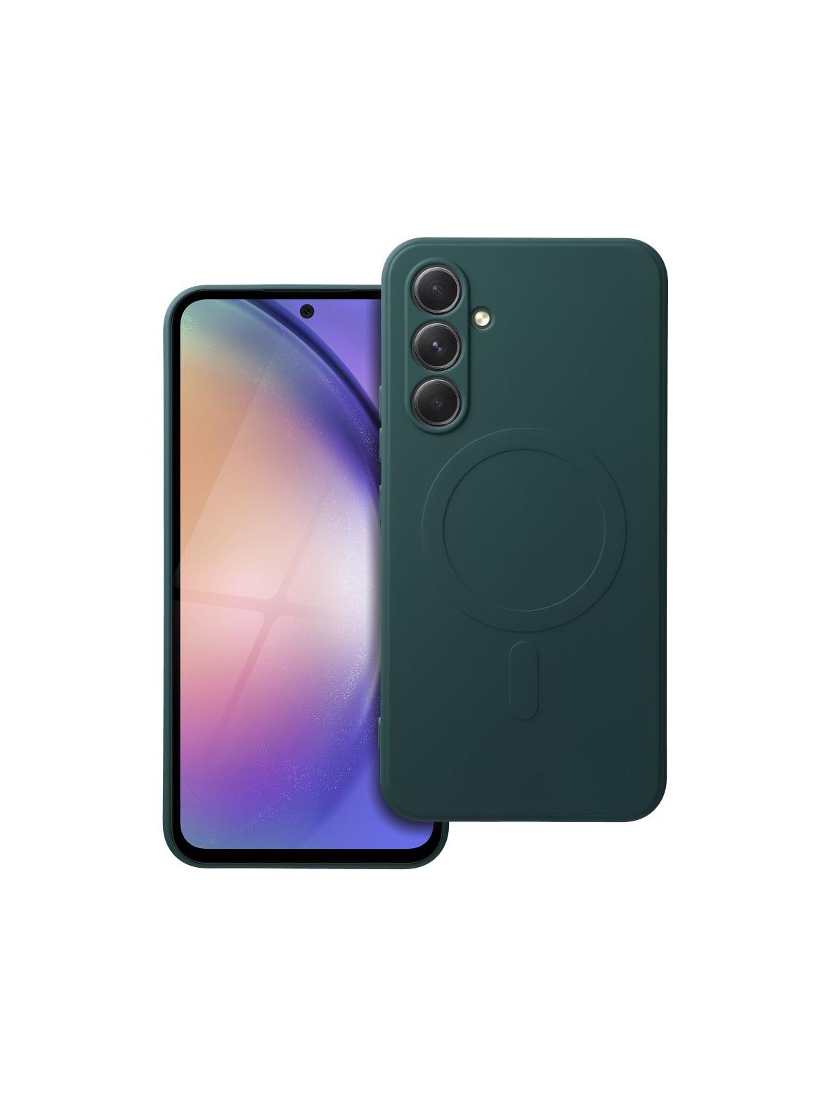 Futerał SILICONE MAG COVER kompatybilny z MagSafe do SAMSUNG A54 zielony