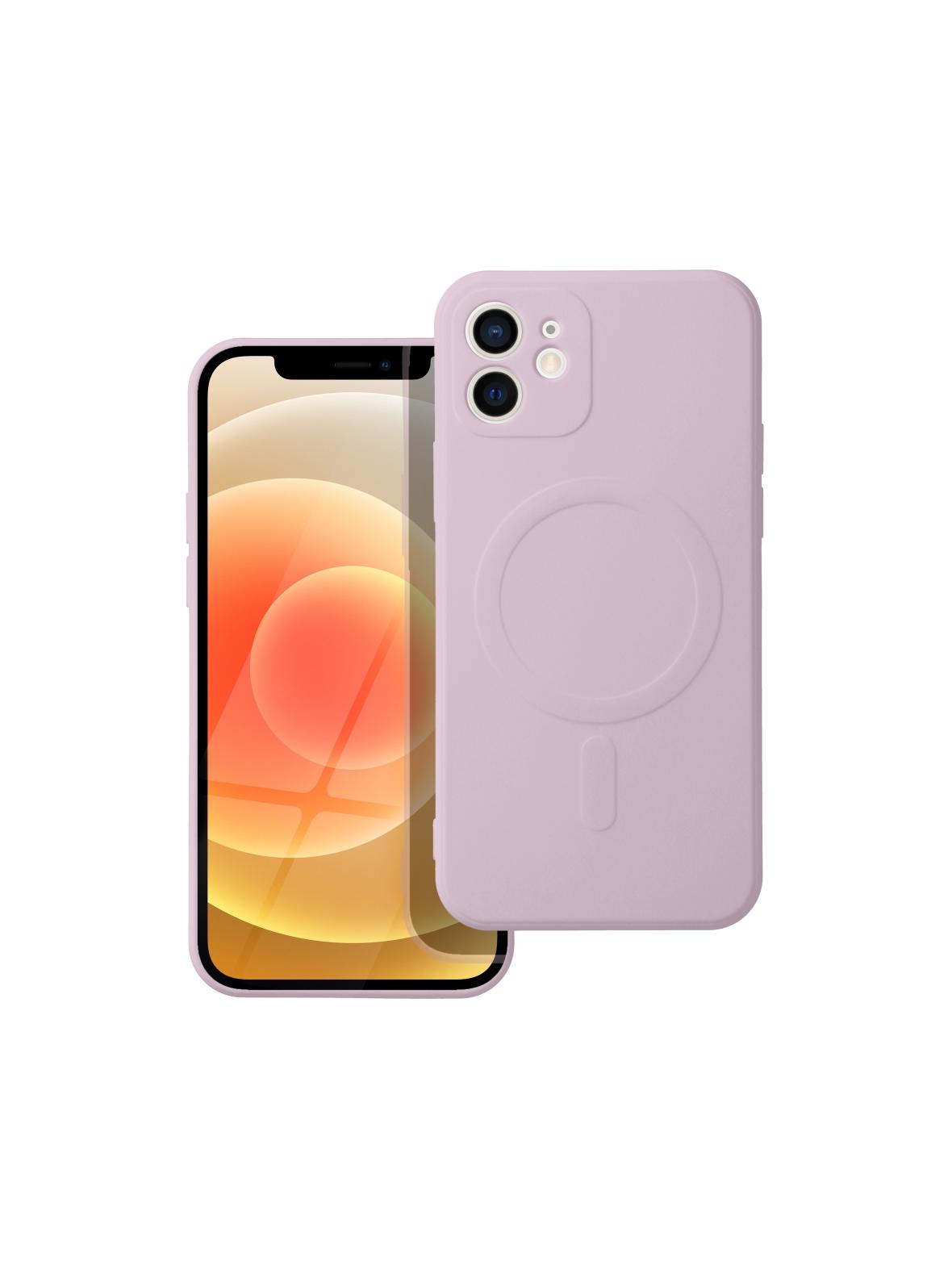 Futerał SILICONE MAG COVER kompatybilny z MagSafe do IPHONE 12 Mini różowy