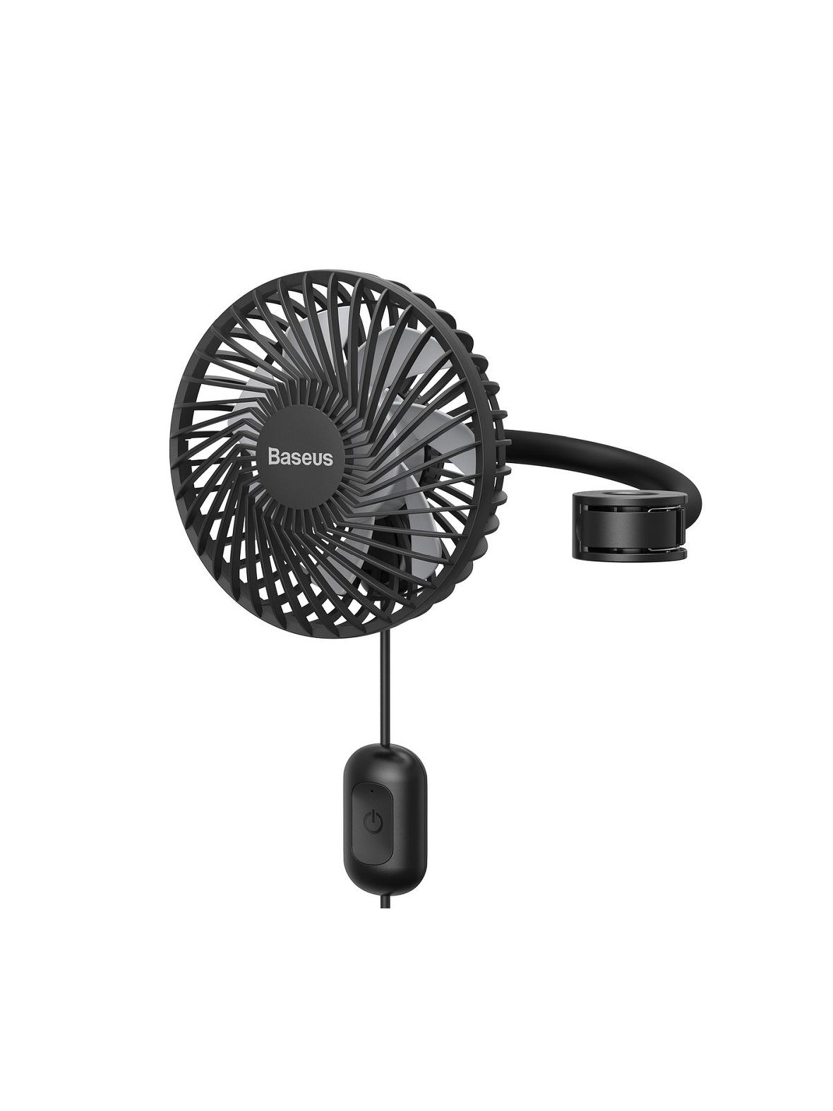 BASEUS wentylator / wiatrak samochodowy na zagłówek na USB czarny CXQC-B03.