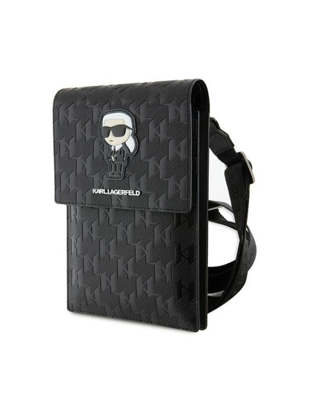 KARL LAGERFELD torebka uniwersalna na telefon KLWBSAKHPKK (Saffiano Mono Ikonik) czarny