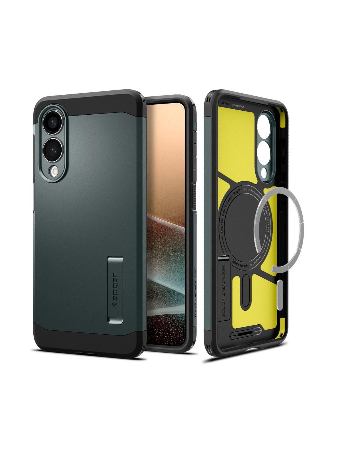 SPIGEN futerał TOUGH ARMOR kompatybilny z MagSafe do SAMSUNG S25 Edge abyss green