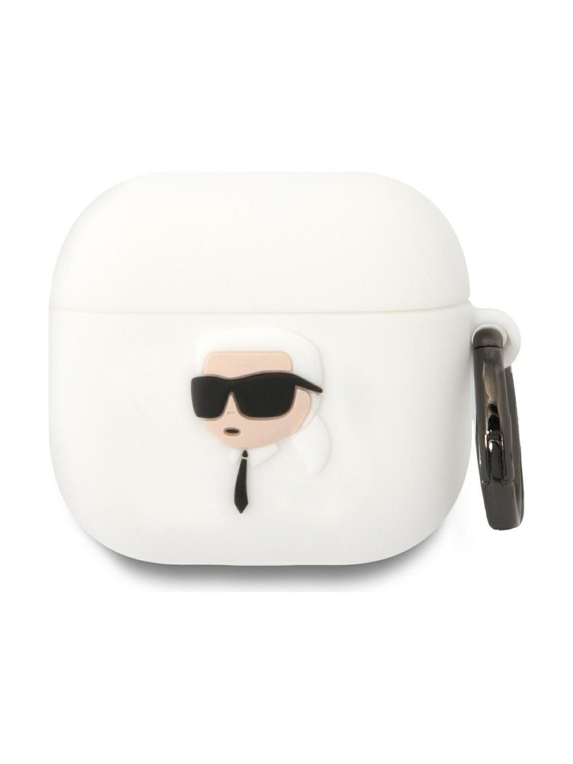 KARL LAGERFELD futerał do APPLE AirPods 4 KLA4RUNIKH (3D SIL NFT K) biały