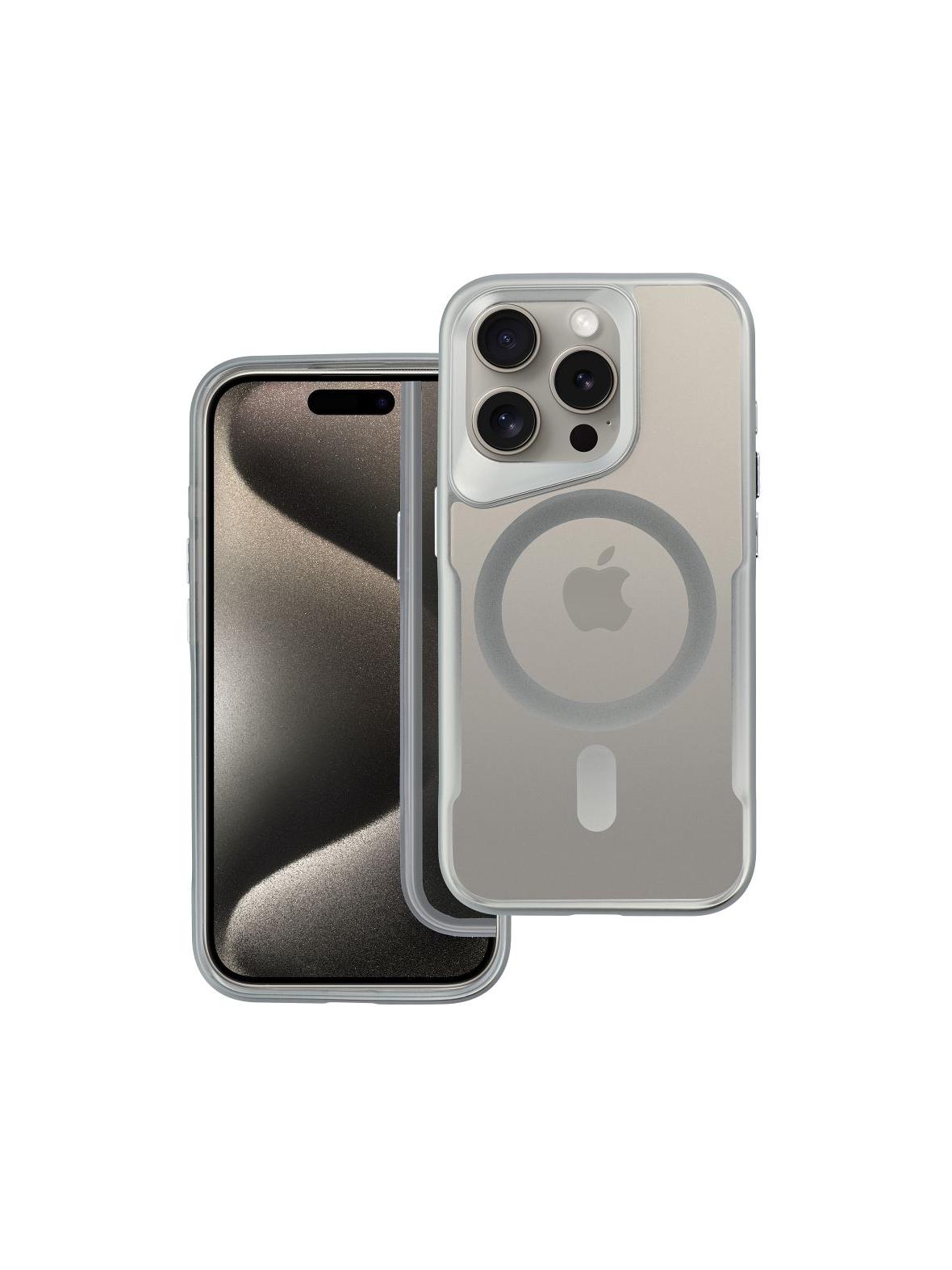 Futerał ERGOFIT NEWZONE kompatybilny z MagSafe do IPHONE 15 PLUS srebrny