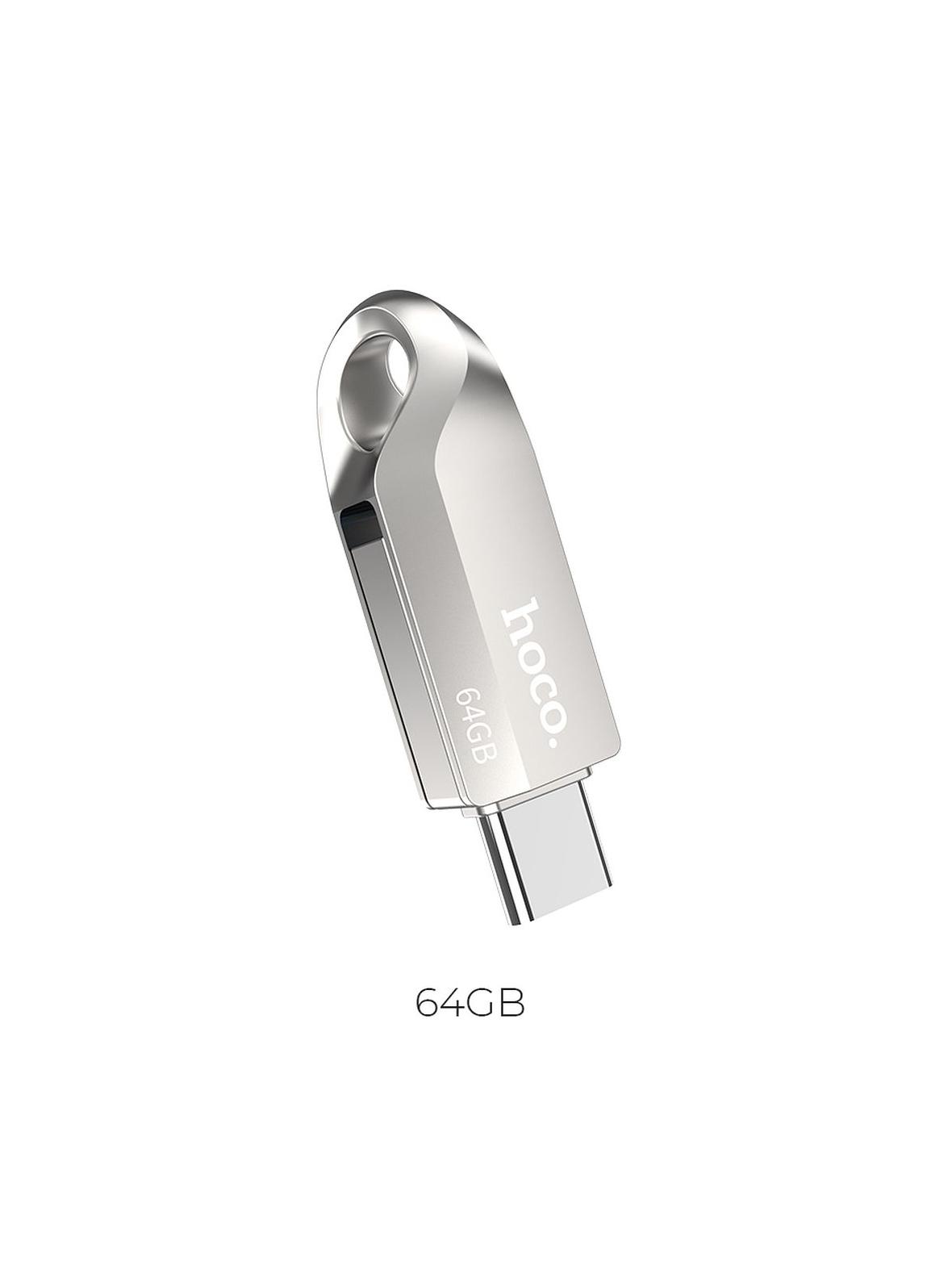 Pendrive 64GB USB 3.0 (USB A + USB C) Hoco UD8 nikiel