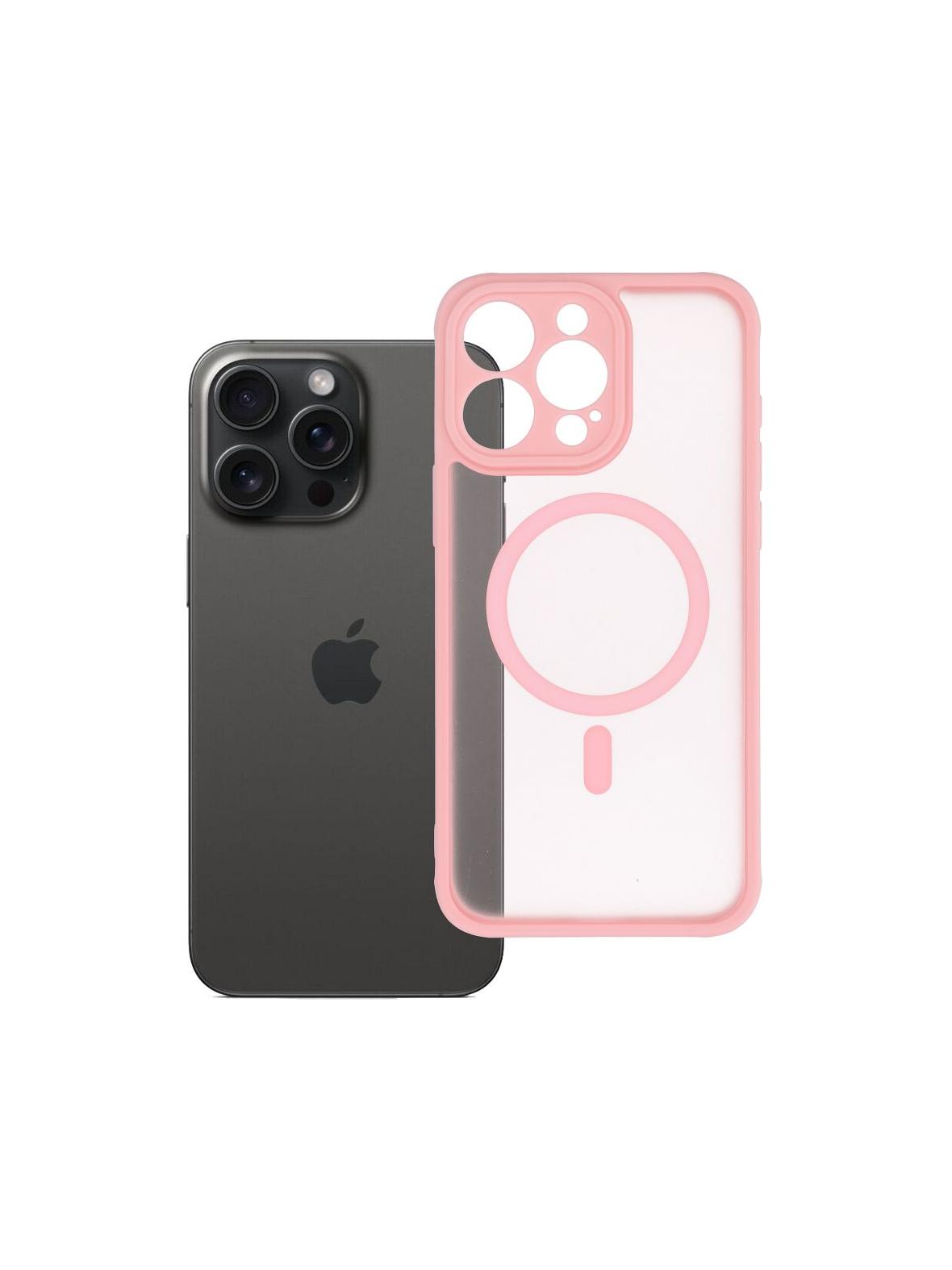 Futerał do iPhone 15 PRO MAX Full Matte Mag Cover zgodny z MagSafe jasnoróżowy