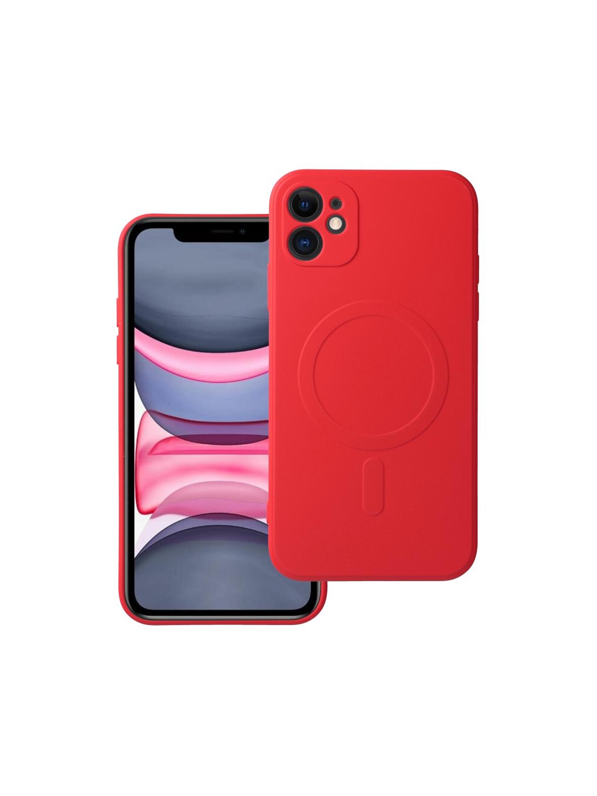 Futerał SILICONE MAG COVER kompatybilny z MagSafe do IPHONE 11 czerwony