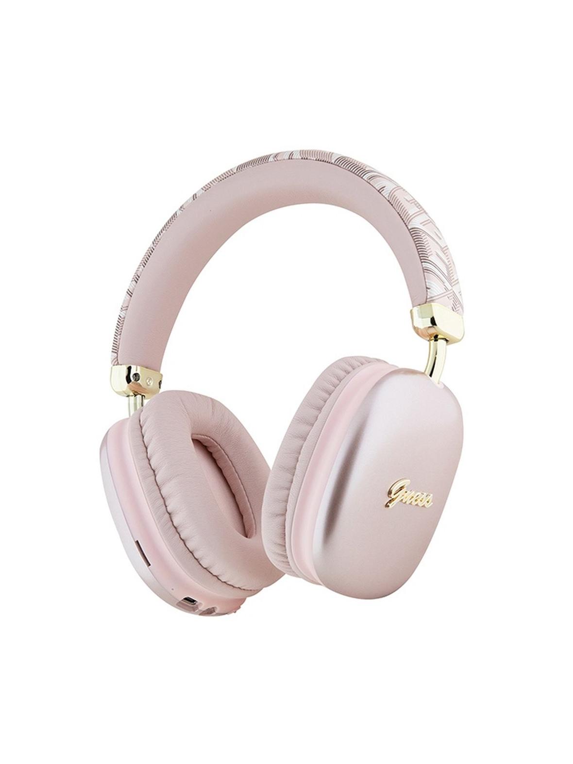GUESS słuchawki bezprzewodowe bluetooth nauszne GUBHK1GCTCSP (Gcube Metallic Script Logo) różowe