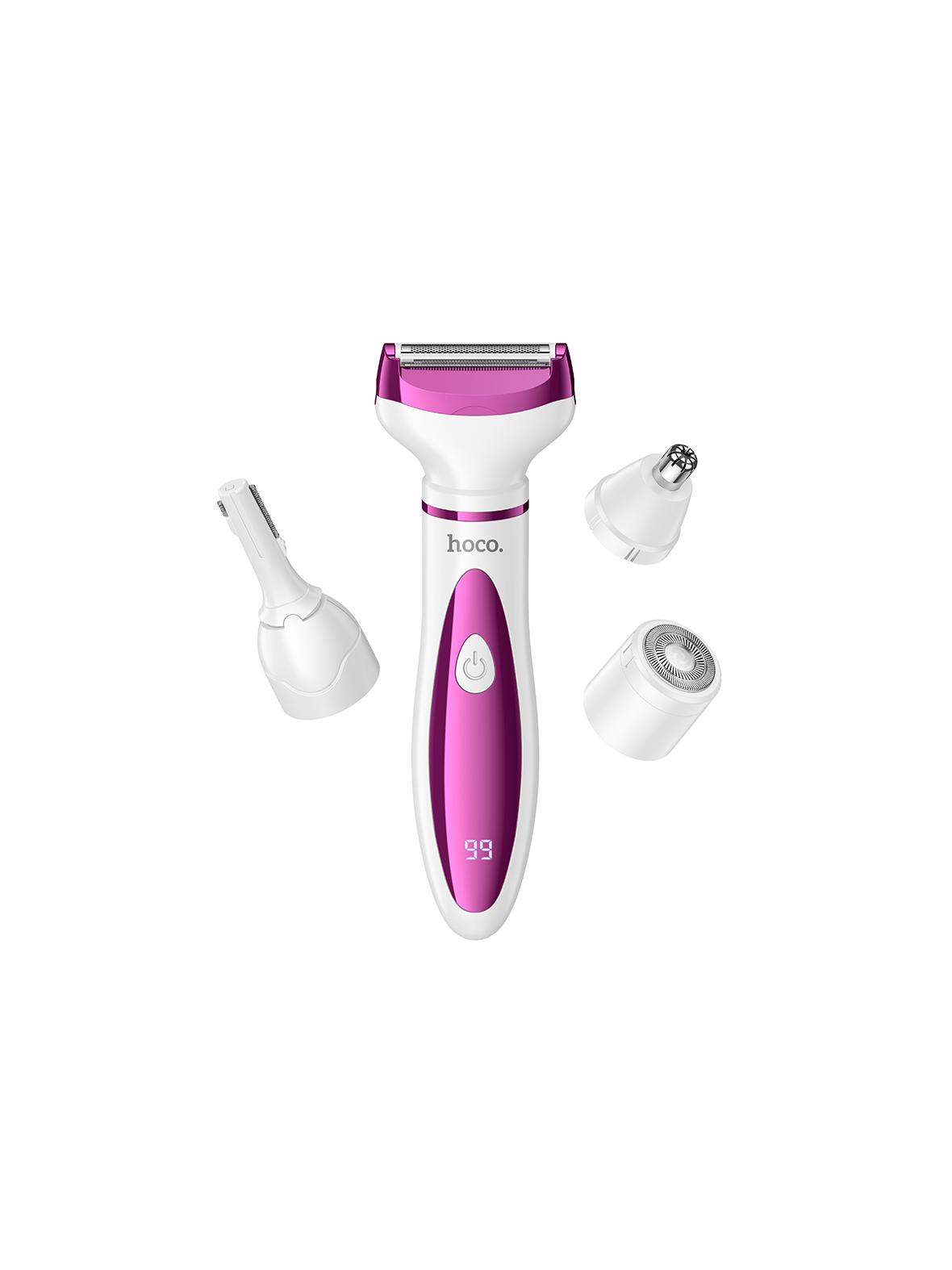 Trymer z golarką 4w1 Hoco HP80 biało różowy