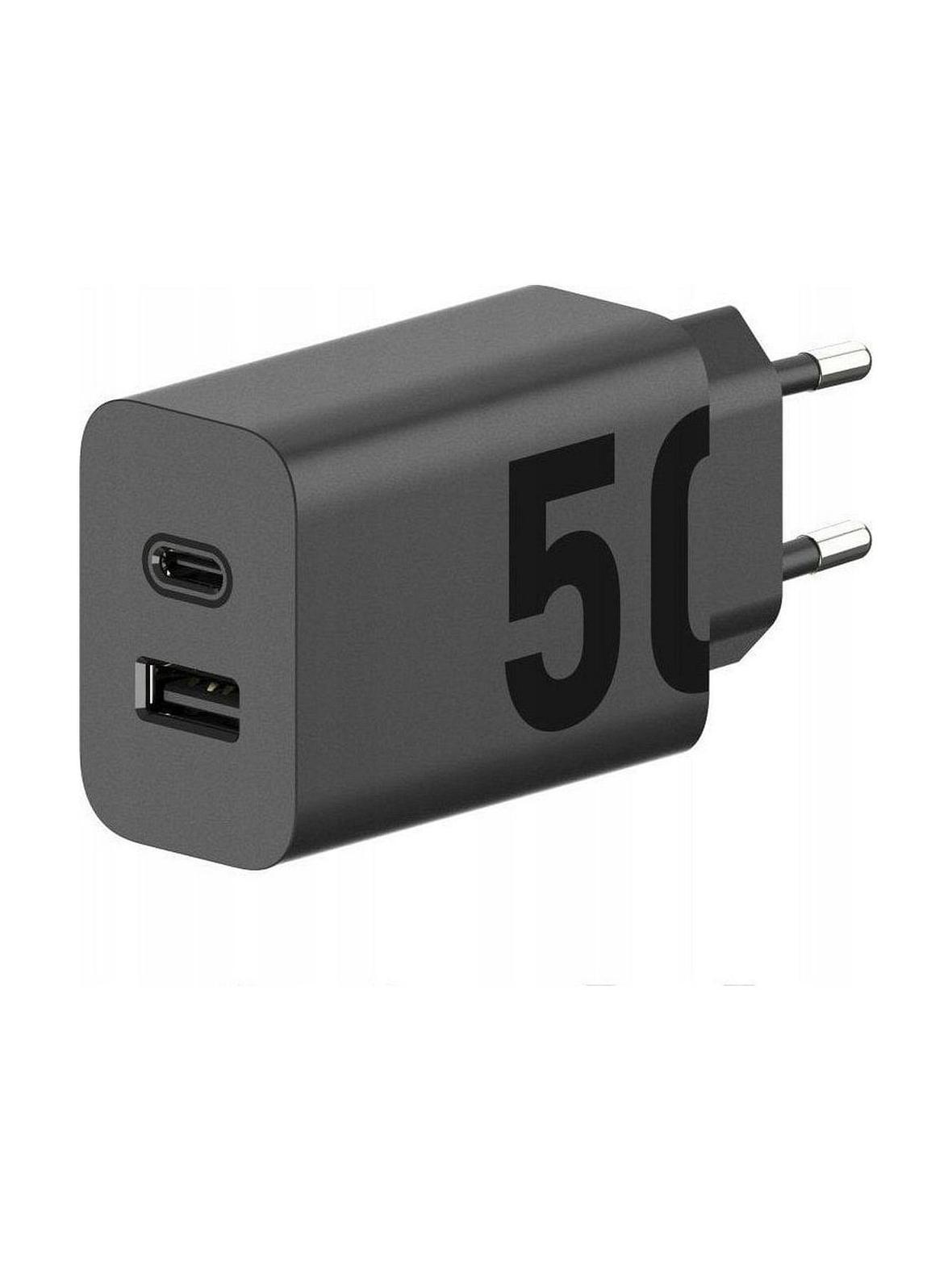 MOTOROLA oryginalna ładowarka sieciowa Typ C + USB A 50W MC502/509 czarna bulk