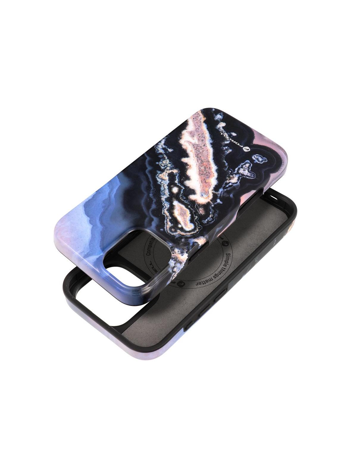 Etui na iPhone 16 PLUS Forcell F-Protect Mirage zgodny z MagSafe Military Drop-Test gold island