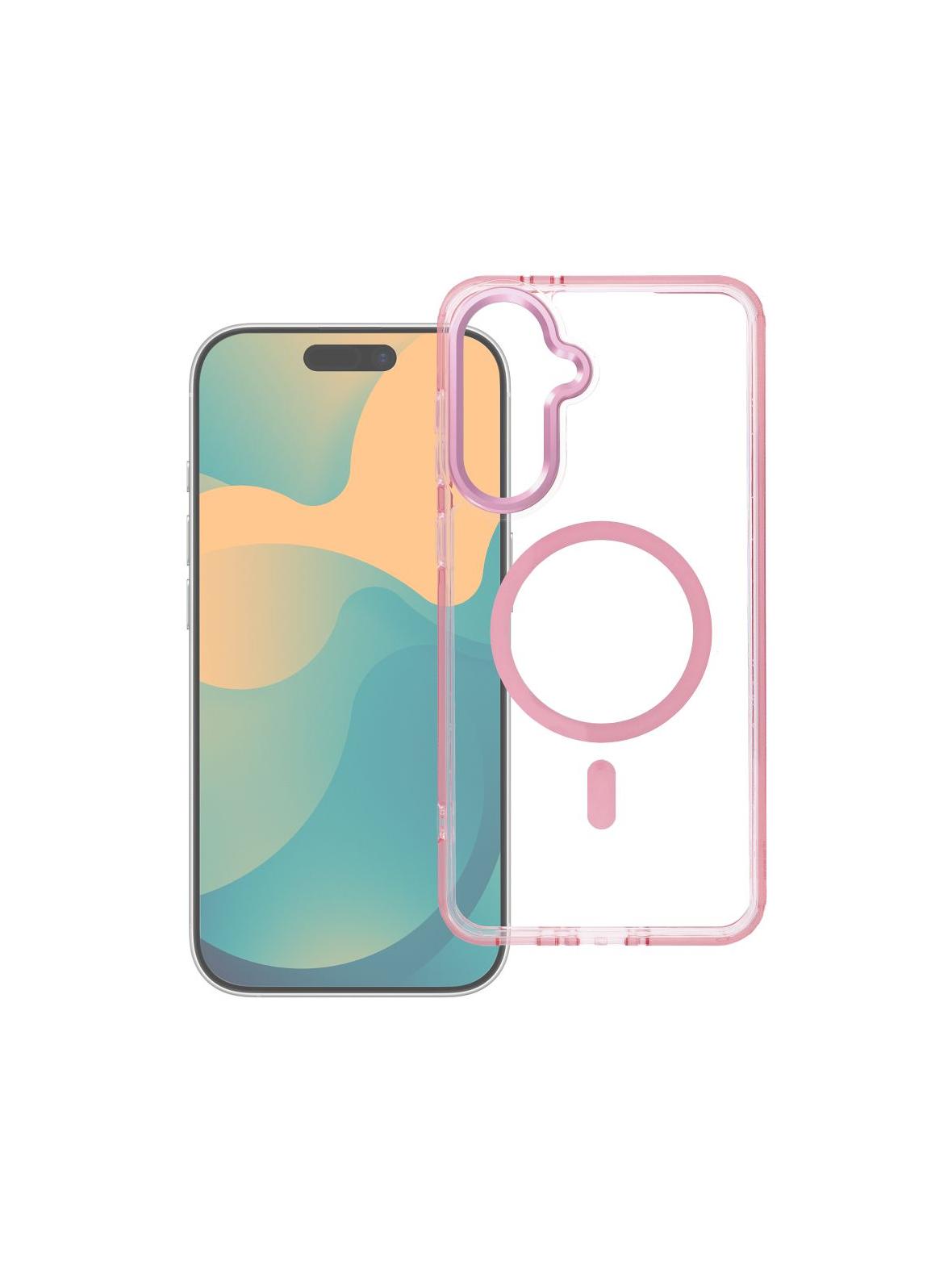 Futerał FRAME CLEAR HYBRID MAG COVER kompatybilny z MagSafe do SAMSUNG S26 Plus pudrowy róż