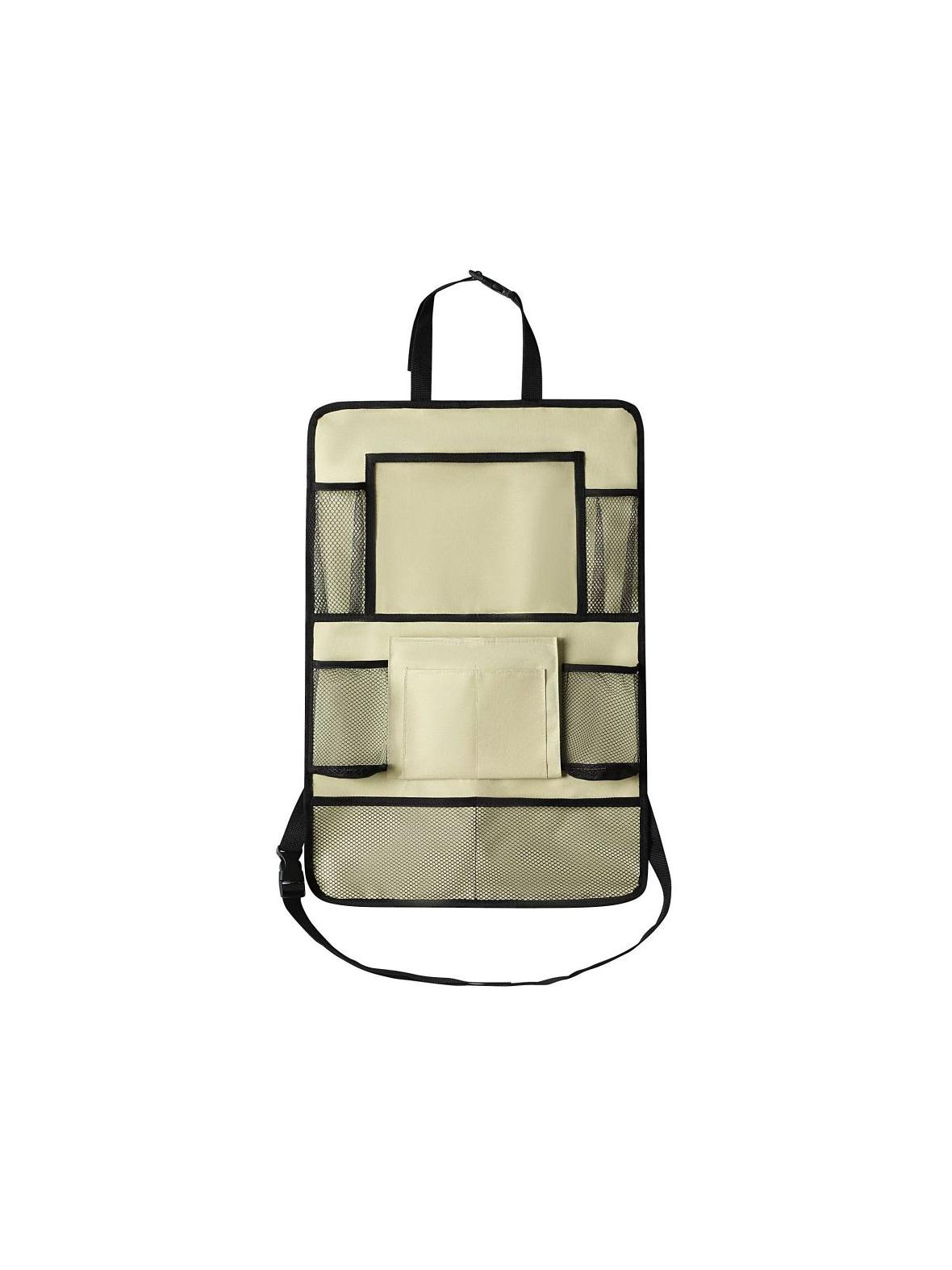 Organizer samochodowy na fotele przednie z przegródkami beżowy