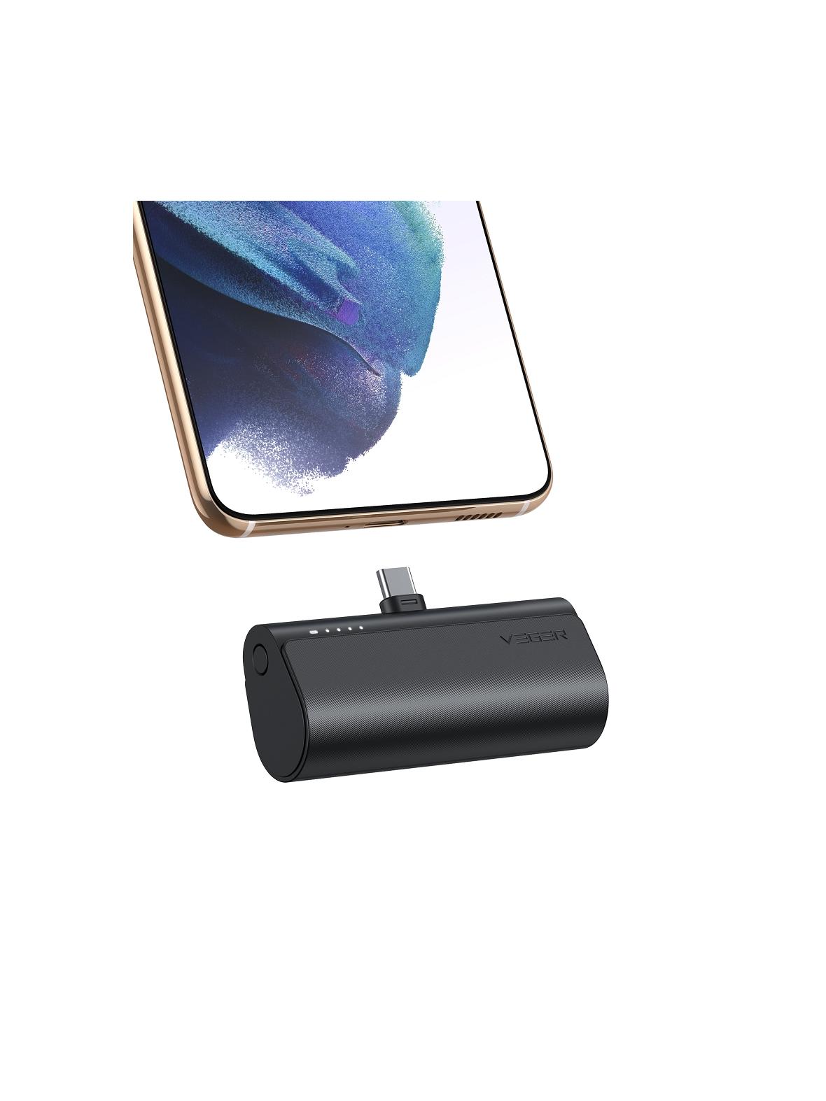 Powerbank Veger PlugOn (W0556/V0556) PD QC3.0 3A 20W 5000 mAh z wbudowanym złączem Typ C czarny