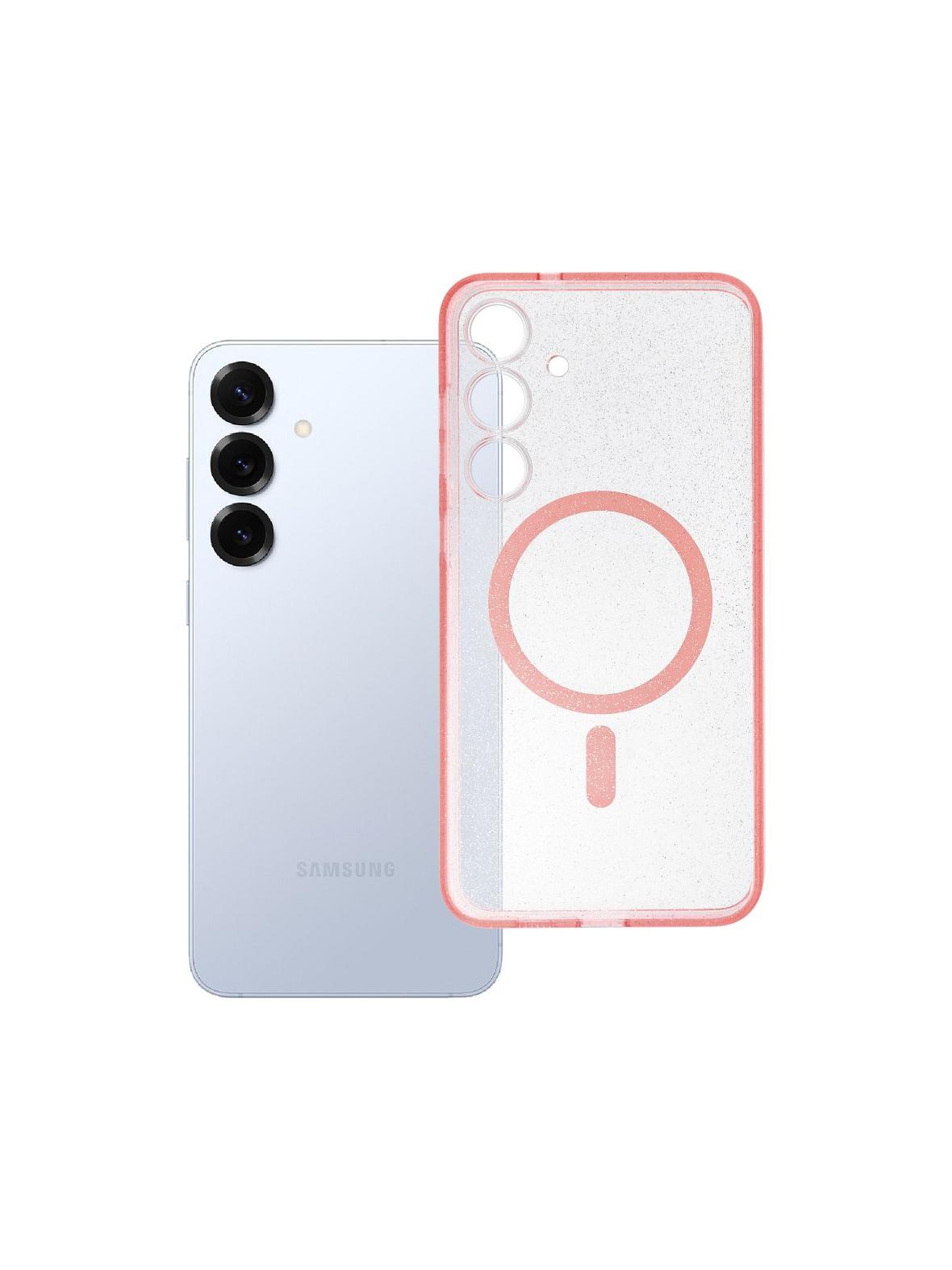 Futerał do Samsung S25 PLUS Clear Mag Cover (STR) zgodny z MagSafe różówy glitter