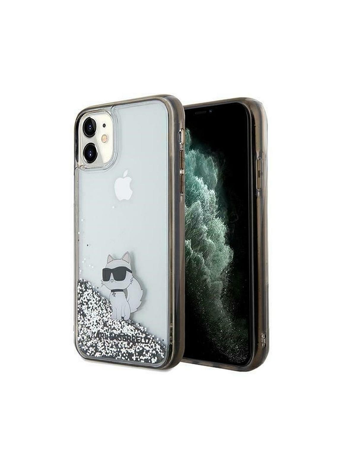 KARL LAGERFELD futerał do IPHONE 11 KLHCN61LKCNSK (Liquid Glitter C) transparentny