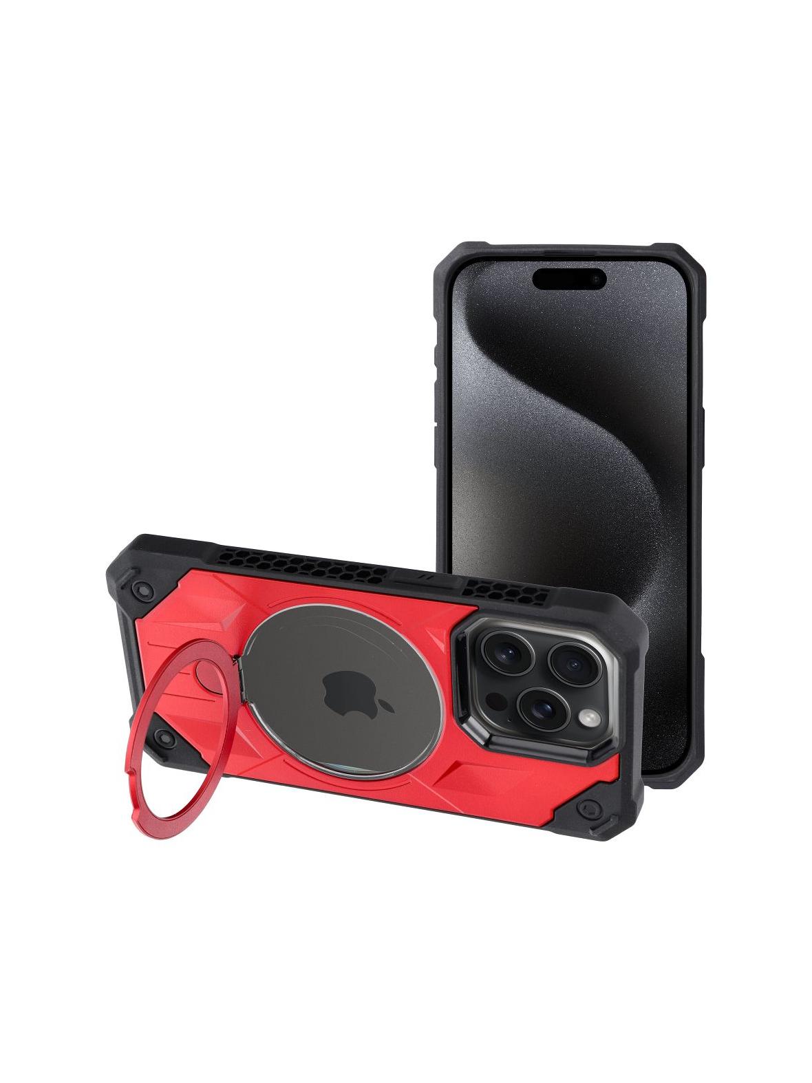 Futerał ARMOR MAG COVER kompatybilny z MagSafe do IPHONE 15 Pro Max czerwony