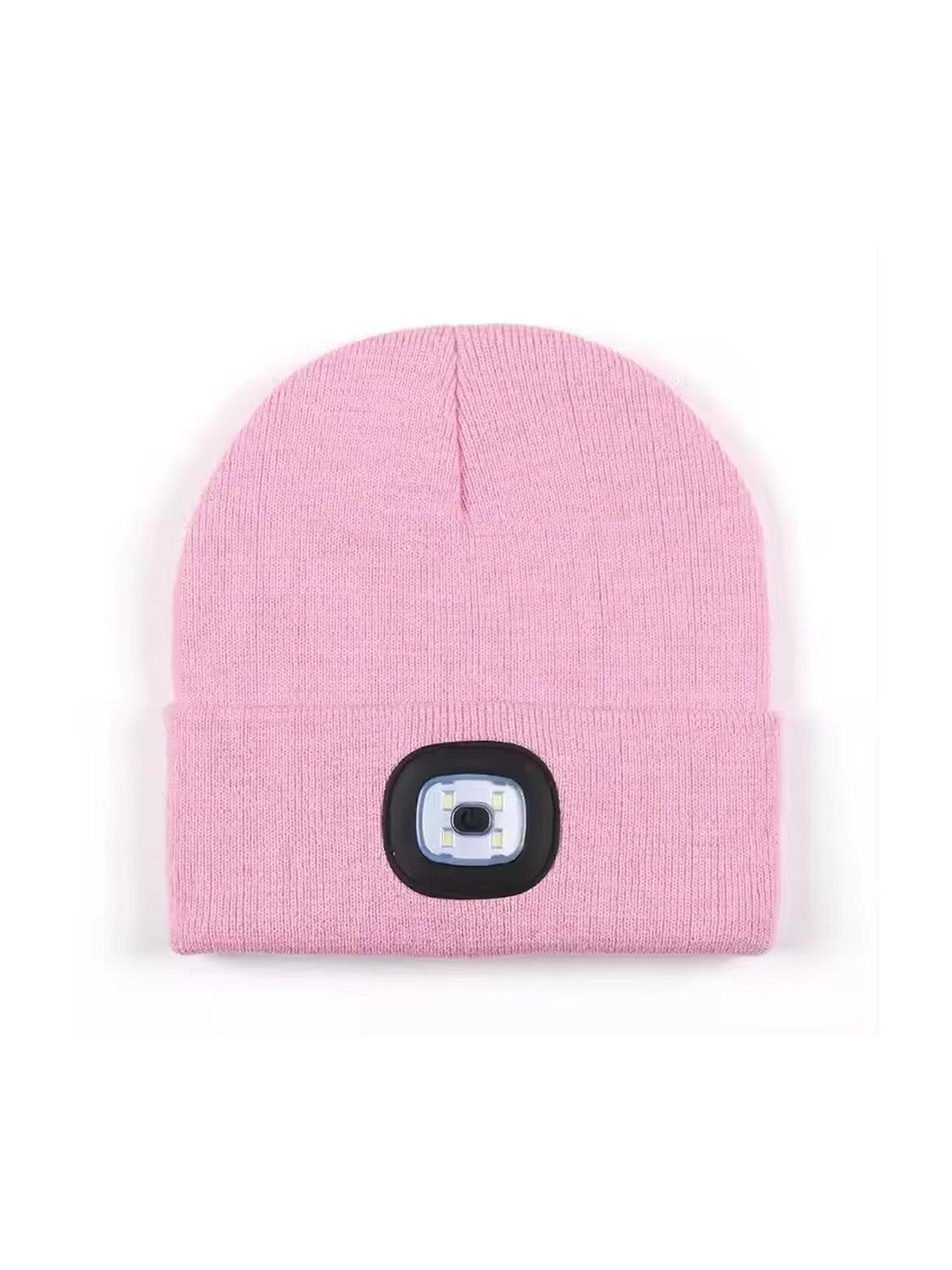 Czapka z latarką LED rożowa