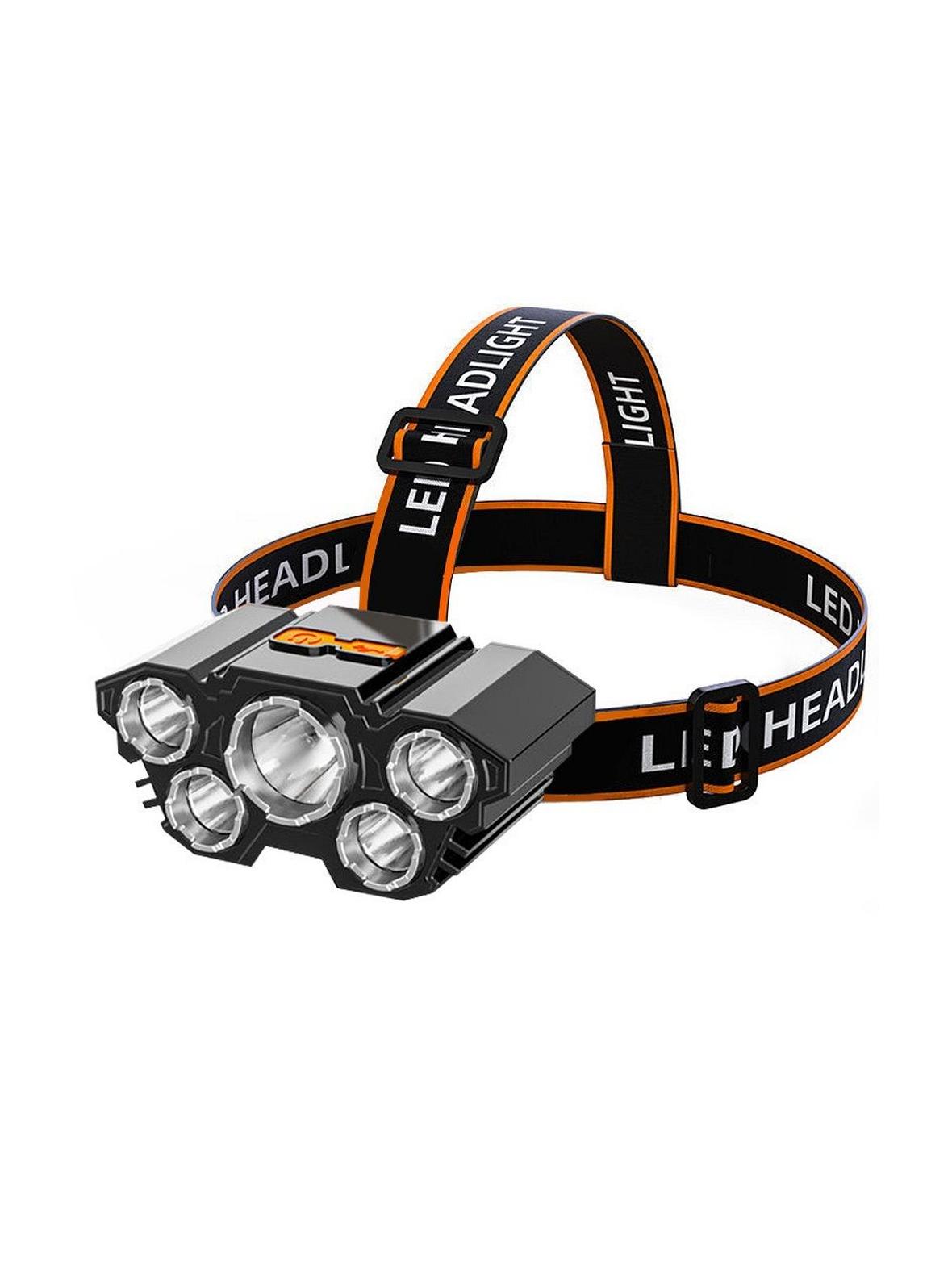 Latarka czołowa LED 5 diod IPX4 czarna