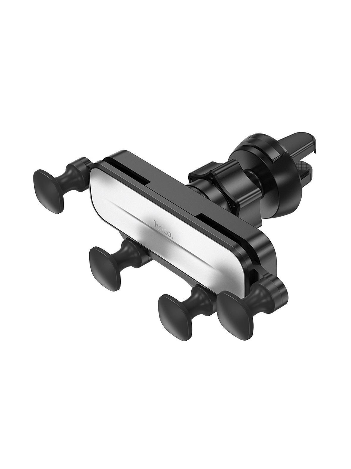 Uchwyt na telefon do samochodu grawitacyjny Hoco do kratki CA102 czarno srebrny