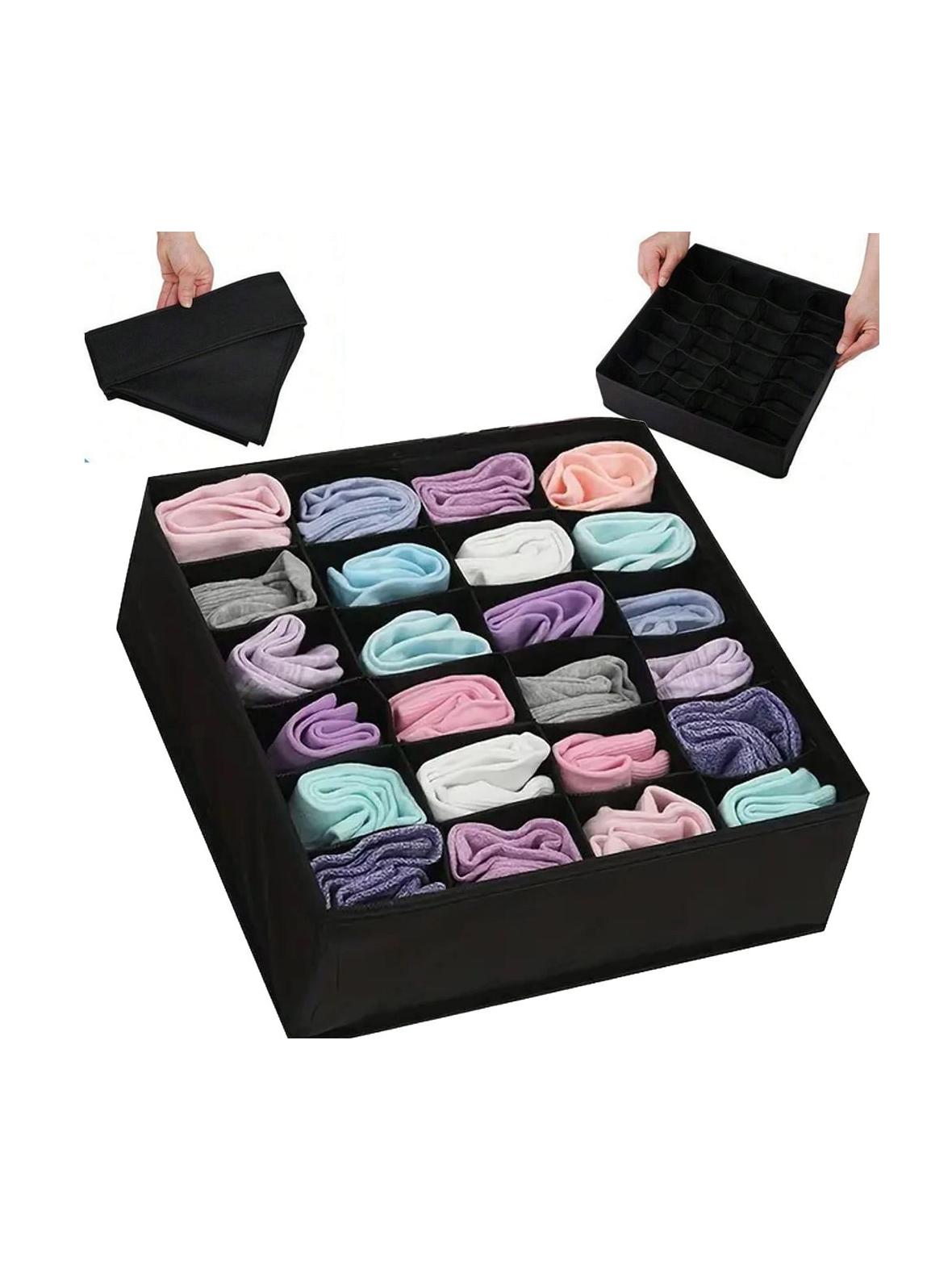 Organizer na bieliznę skarpetki do szuflady 24 przegródki RC-K-1087 czarny