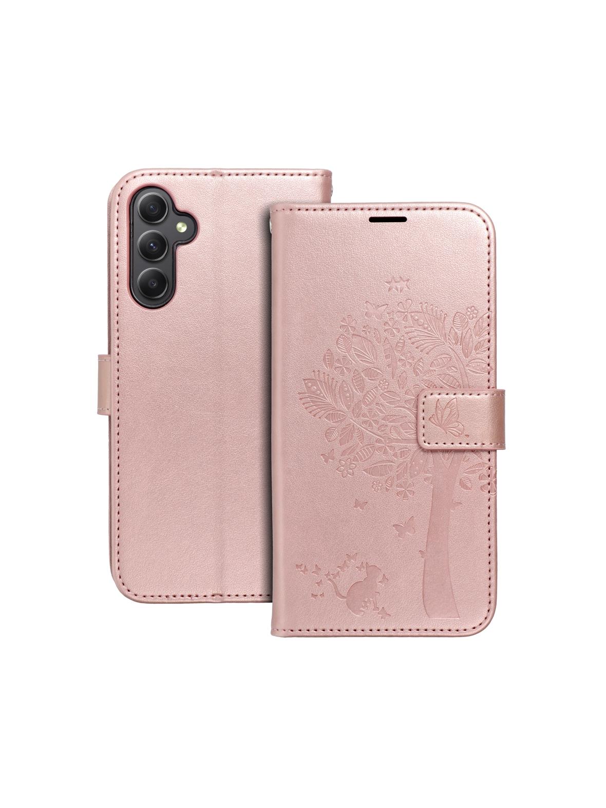 Kabura MEZZO Book do SAMSUNG A34 5G drzewo złoty róż