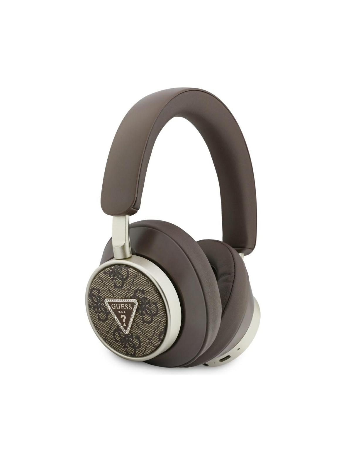 Słuchawki bezprzewodowe nauszne Guess ENC GUBHC15P4MRCTW (4G Triangle Logo) brązowe