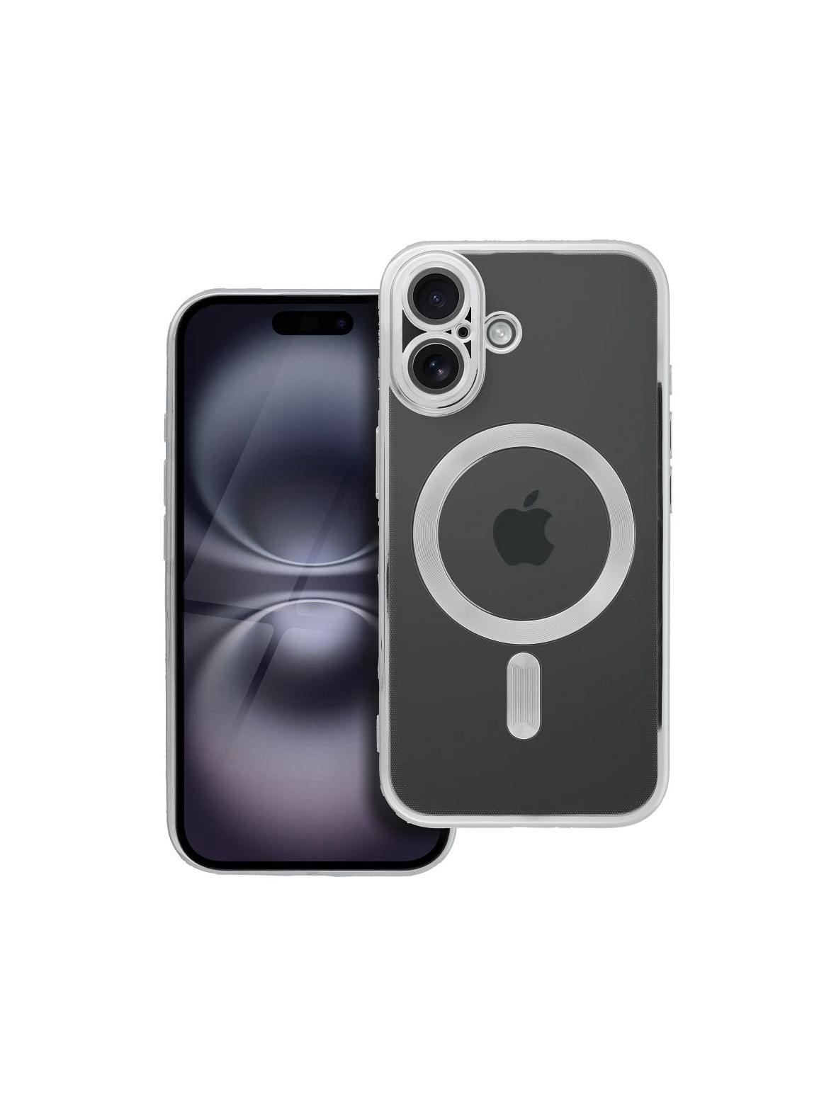 Futerał ELECTRO MAG COVER kompatybilny z MagSafe do IPHONE 16 srebrny