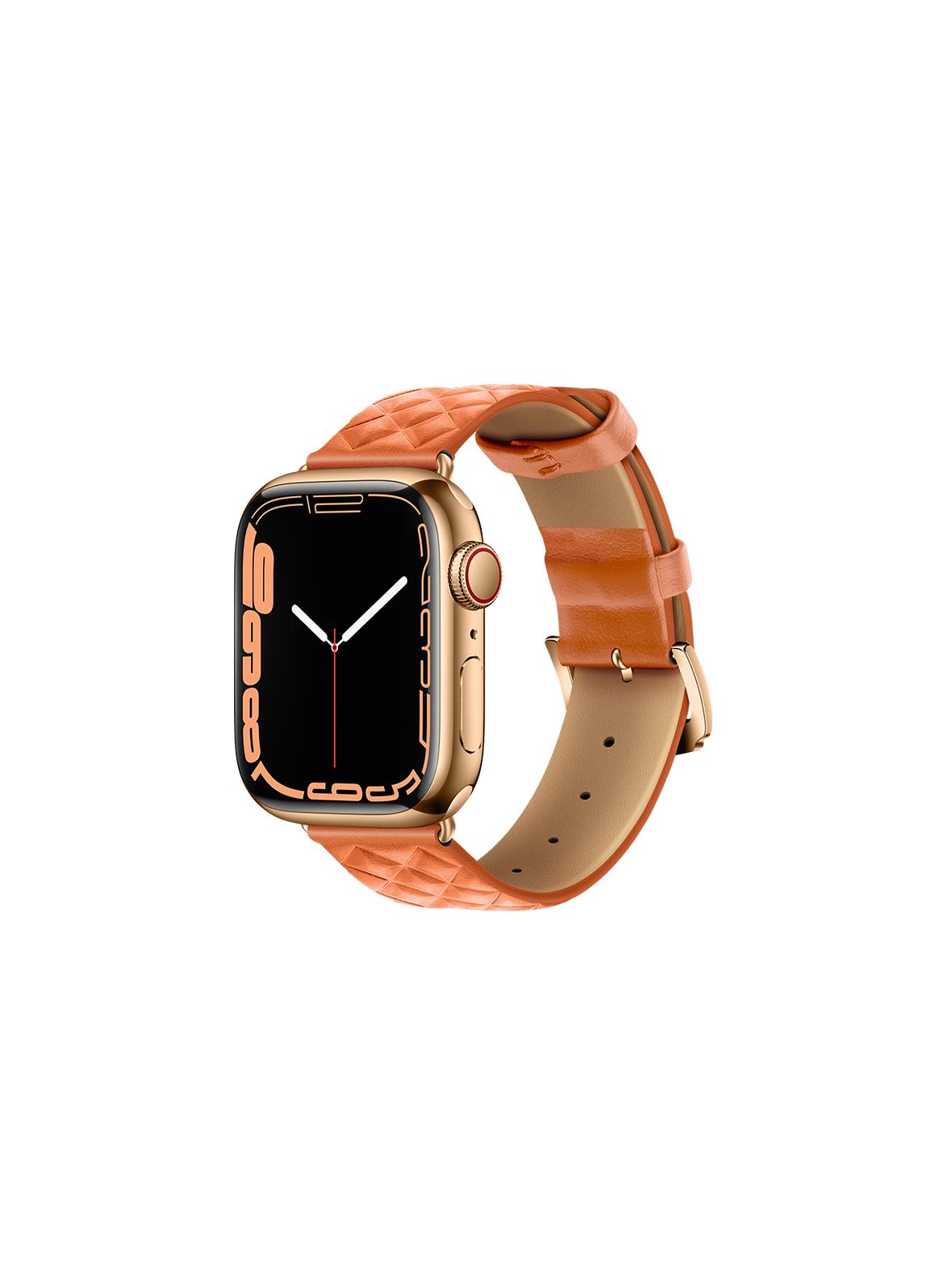 Pasek do Apple Watch Hoco skórzany 38 / 40 / 41 mm WA18 pomarańczowy