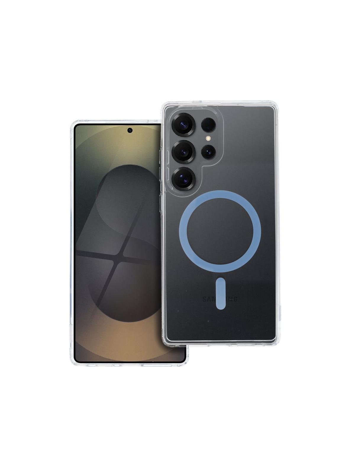 Etui na Samsung S25 ULTRA Drop Glue Colorful Ring Mag Cover zgodny z MagSafe jasnoniebieskie