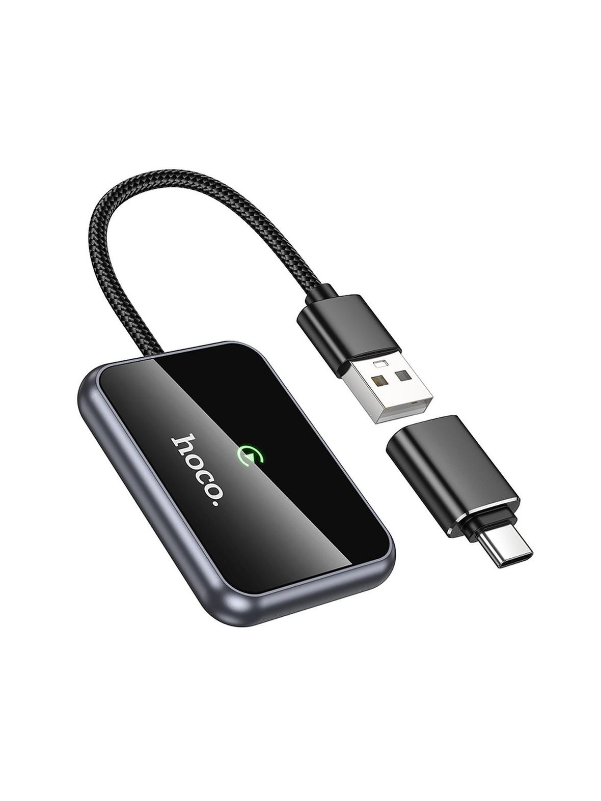 Bezprzewodowy adapter CarPlay Hoco USB A / USB C HU1 czarny