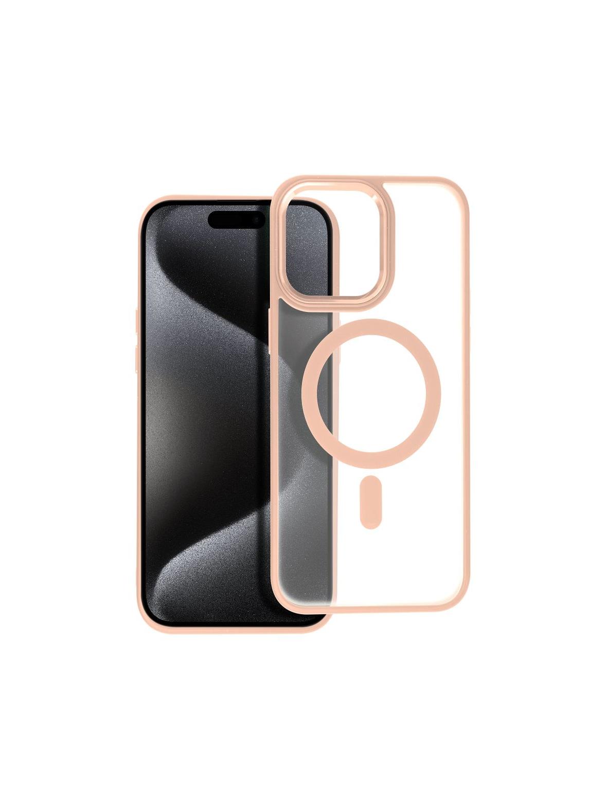 Futerał MATTE MAG COVER kompatybilny z MagSafe do IPHONE 15 Pro Max różowy