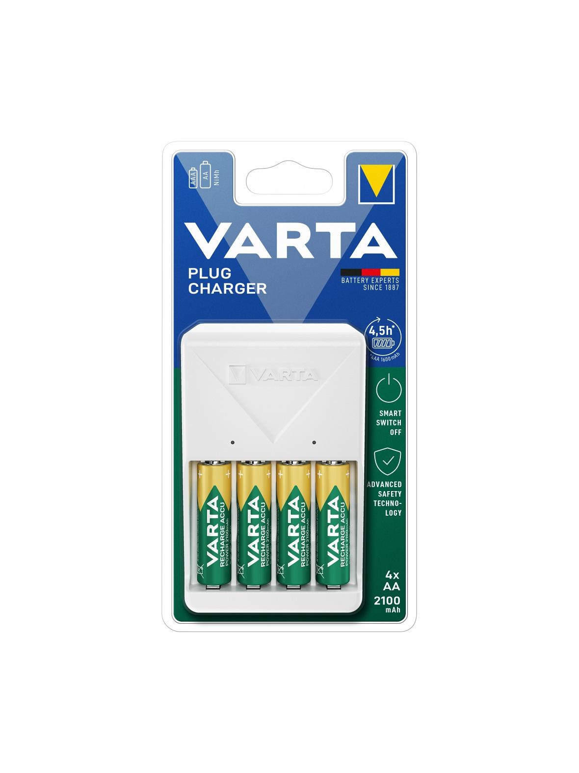 VARTA ładowarka PLUG CHARGER 57657 + 4 x bateria akumulatorowa R6 (AA) 2100mAh