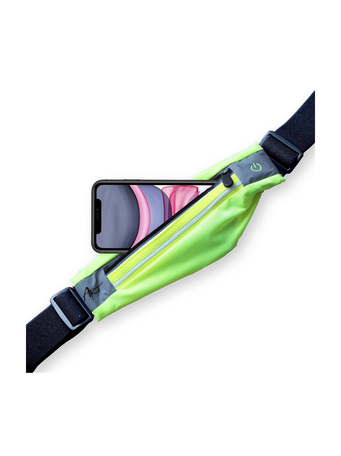 ART pas sportowy z kieszenią podświetlany APS-01G zielony