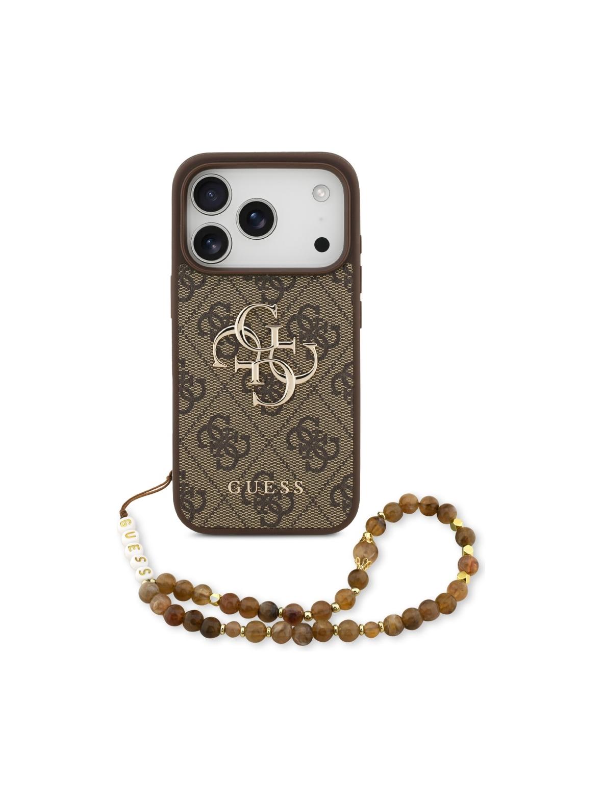 GUESS futerał do IPHONE 17 Pro GUHCP17LP4GMGSW (PU W/ Strap 4G Classic Logo) brązowy