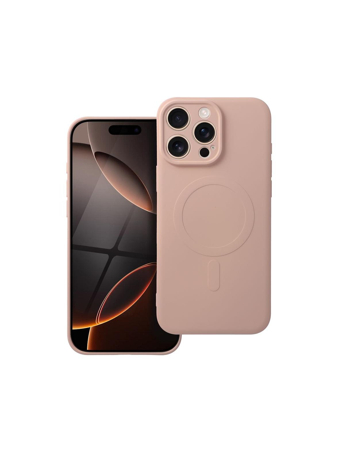 Futerał SILICONE MAG COVER kompatybilny z MagSafe do IPHONE 16 Pro Max różowy