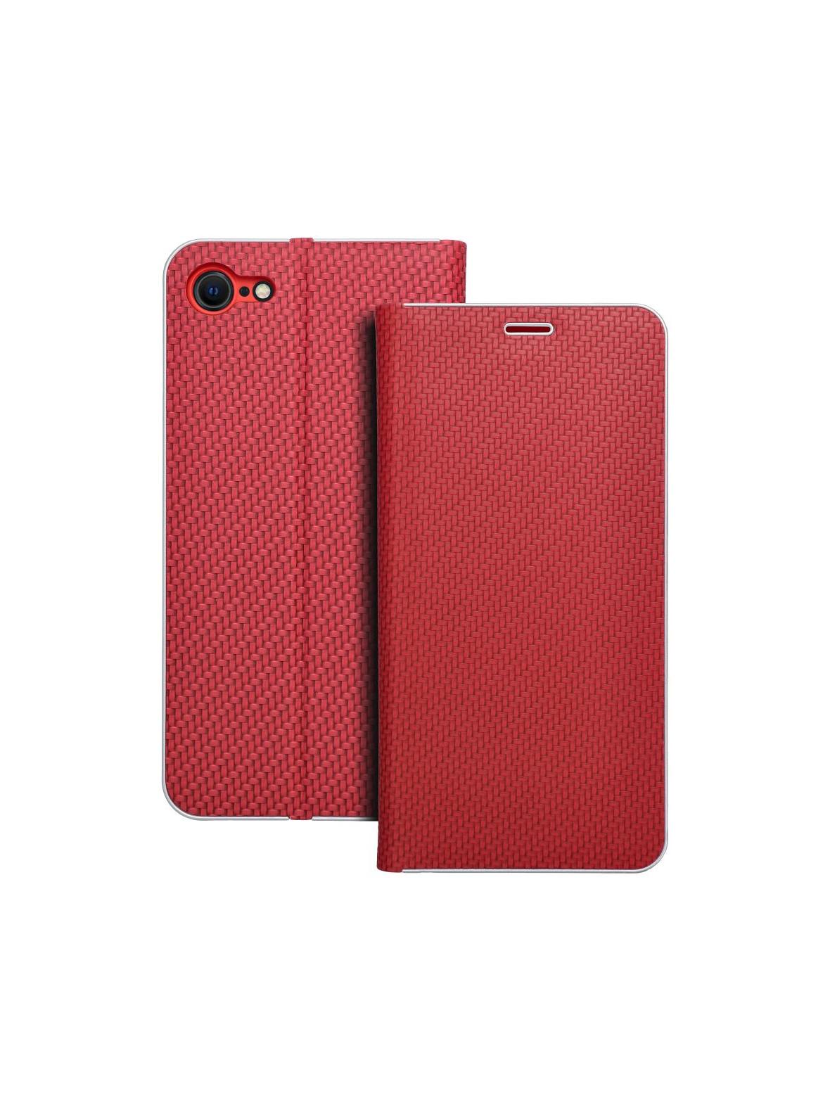 Kabura LUNA Book Carbon do IPHONE 7 / 8 / SE 2020 / SE 2022 czerwony