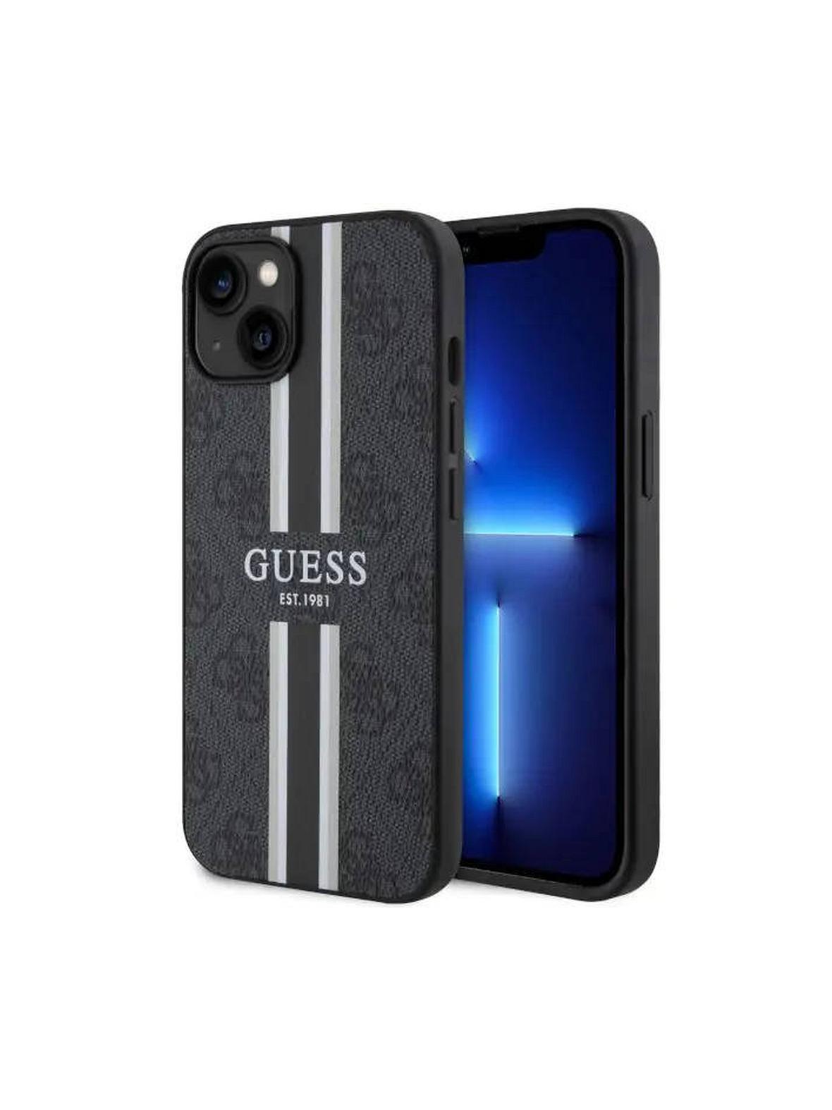 GUESS futerał do IPHONE 14 kompatybilny z MagSafe GUHMP14SP4RPSK (4G Printed Stripes) czarny