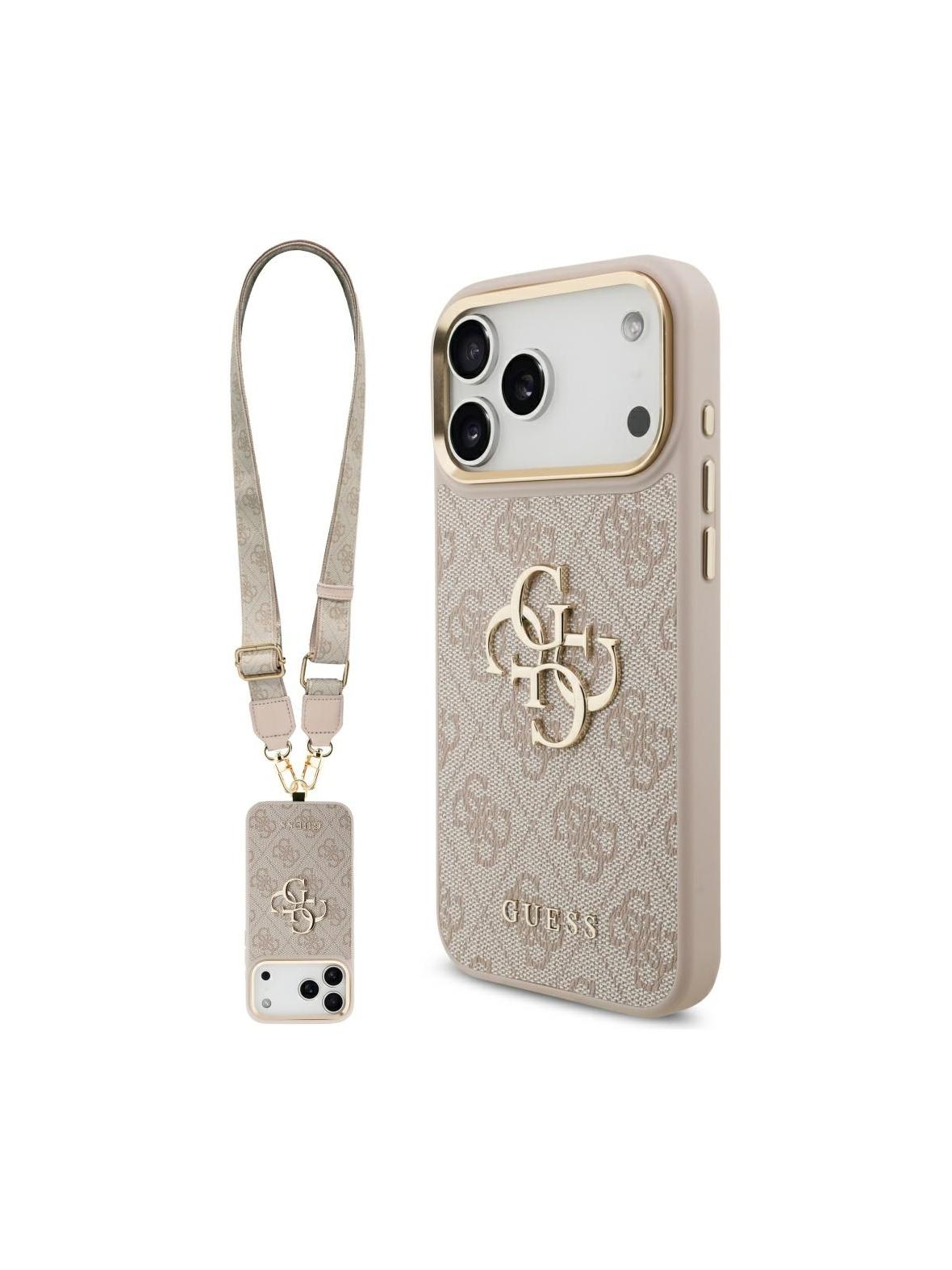 GUESS futerał do IPHONE 17 Pro Max GUHCP17XP4G4BCSP (PU W/ Big 4G Classic & Big Strap Metal Buttons) różowy