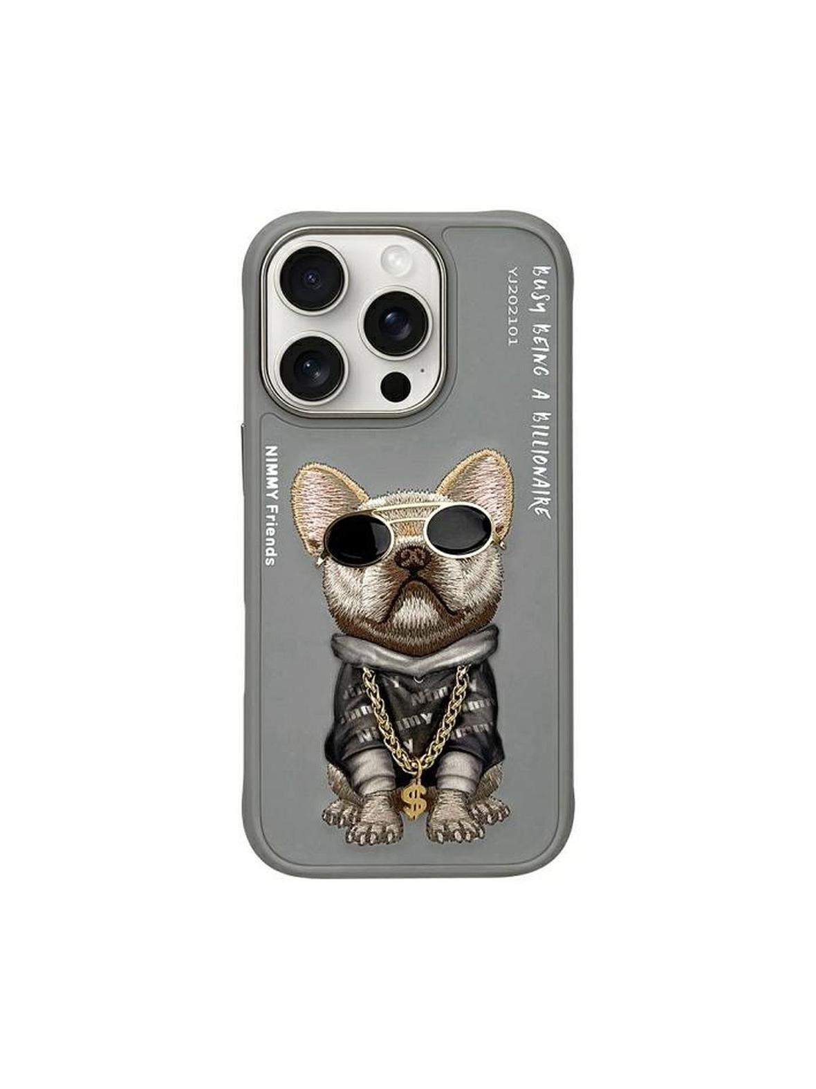 NIMMY futerał GLASSES COOL DOG do IPHONE 16 Pro Max szary