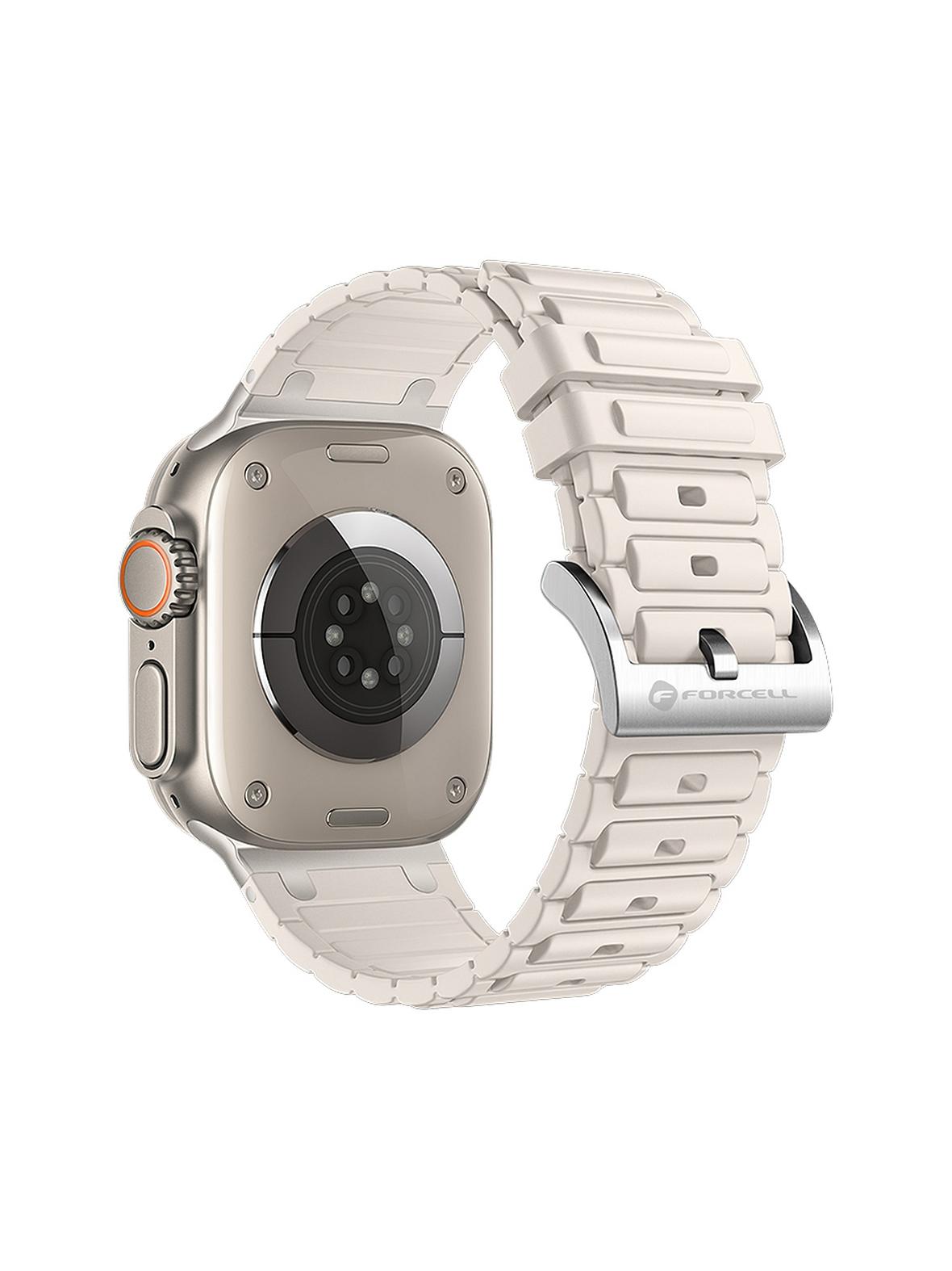 Pasek do Apple Watch Forcell F-Design FA06 dziurki silikon 42 / 44 / 45 / 49 mm biały