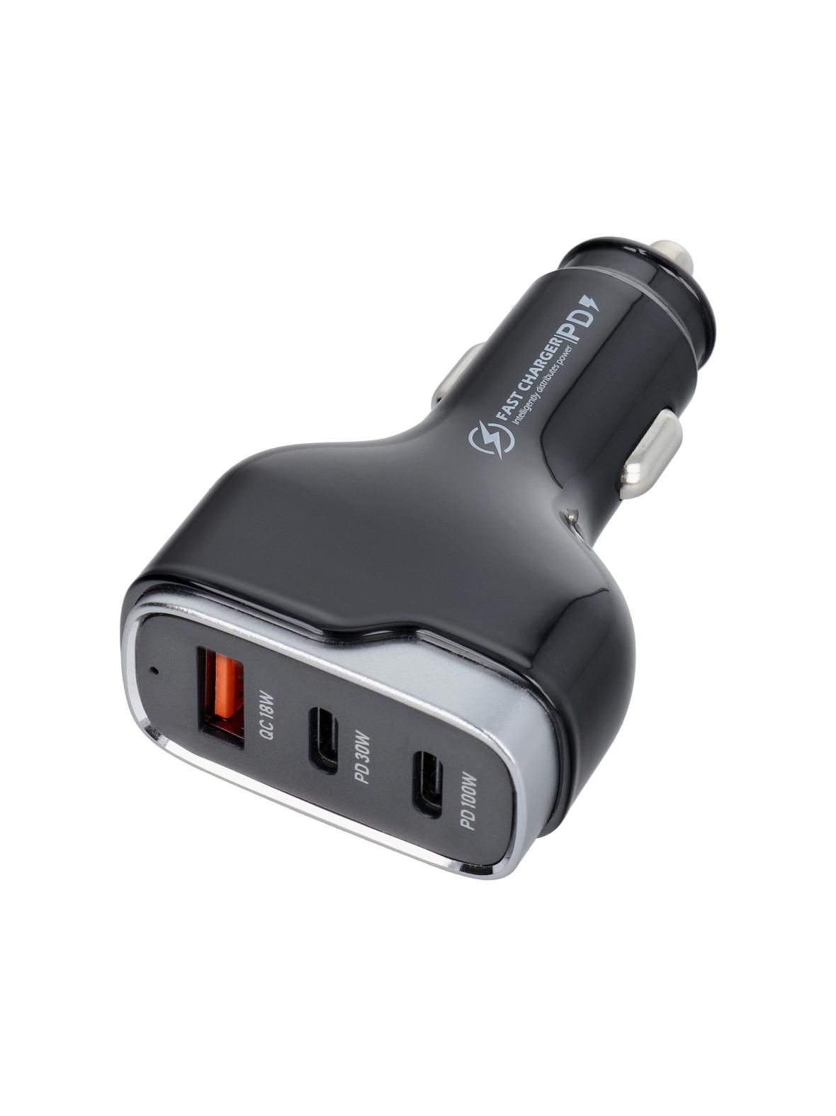 Ładowarka samochodowa USB A + 2 x Typ C PD QC3.0 3A 138W CC53-2C1A czarna
