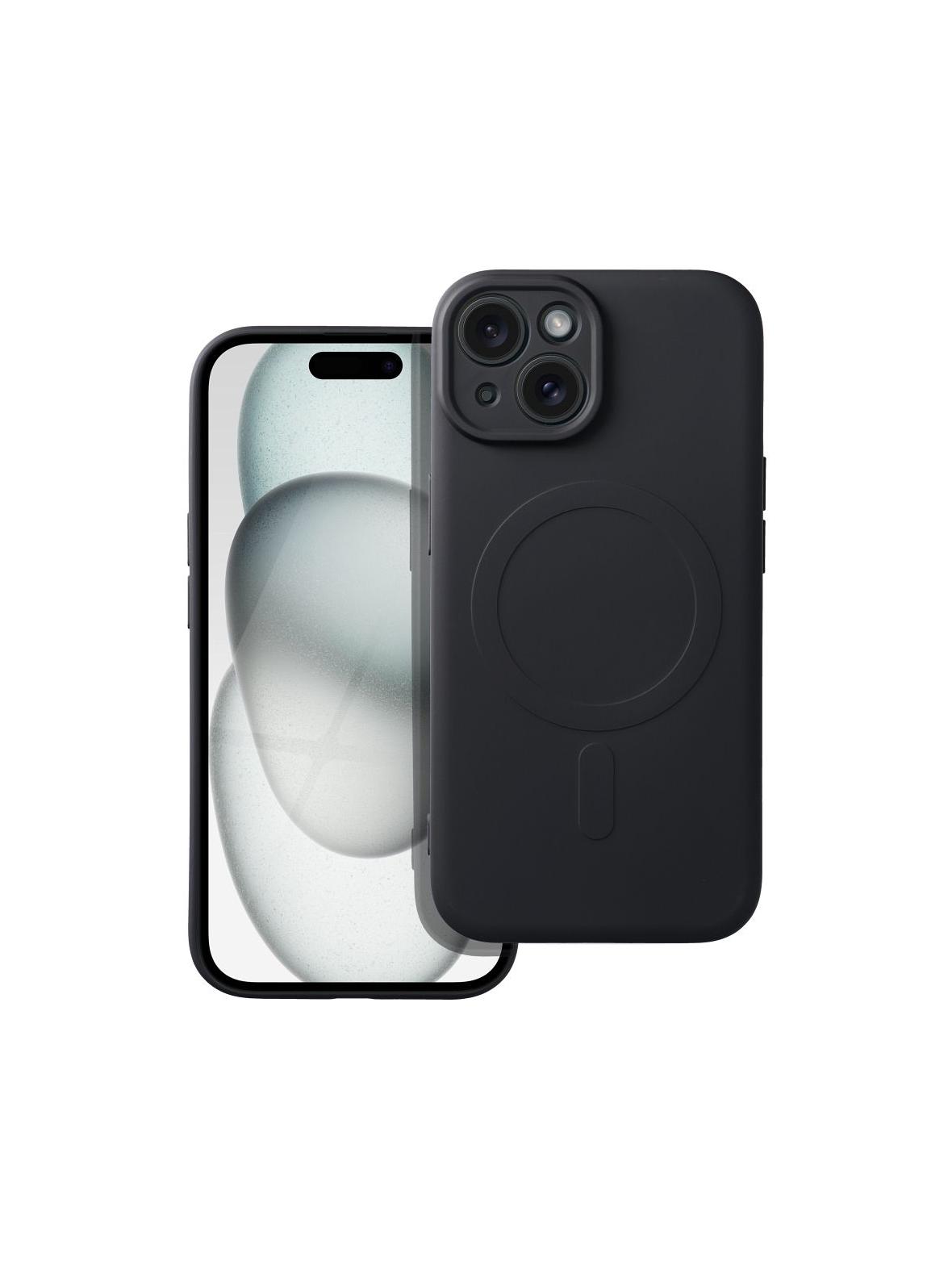 Futerał SILICONE MAG COVER kompatybilny z MagSafe do IPHONE 15 czarny
