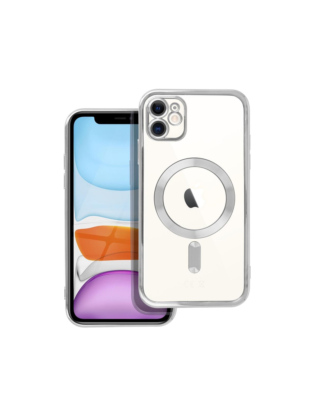 Futerał ELECTRO MAG COVER kompatybilny z MagSafe do IPHONE 11 srebrny